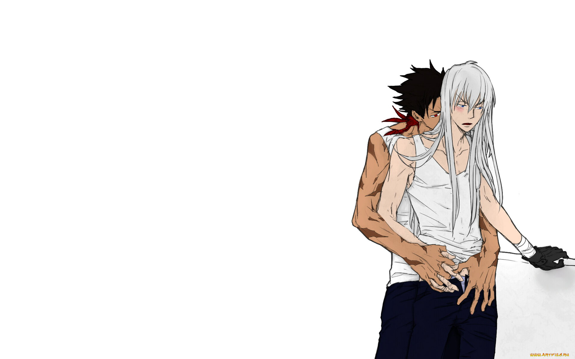 аниме, katekyo, hitman, reborn, парни, объятия