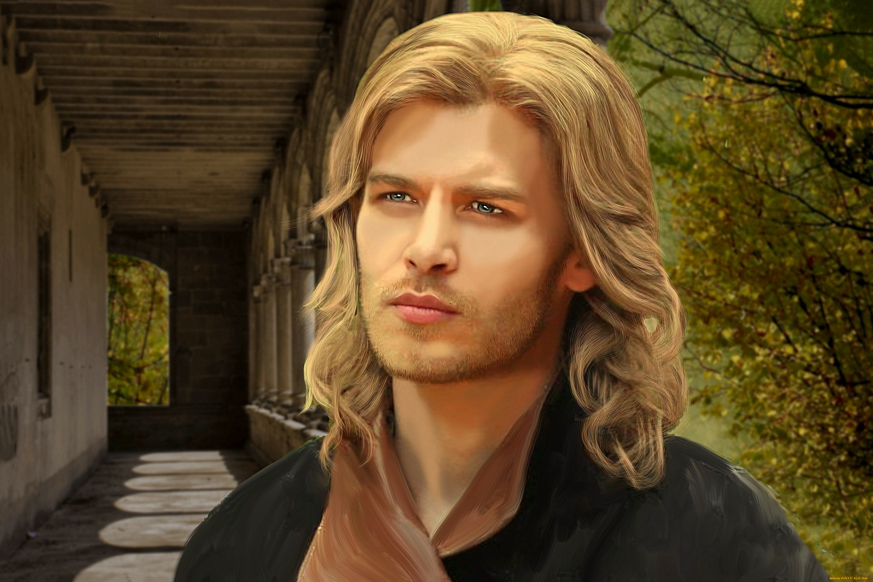 рисованное, люди, взгляд, мужчина, фон