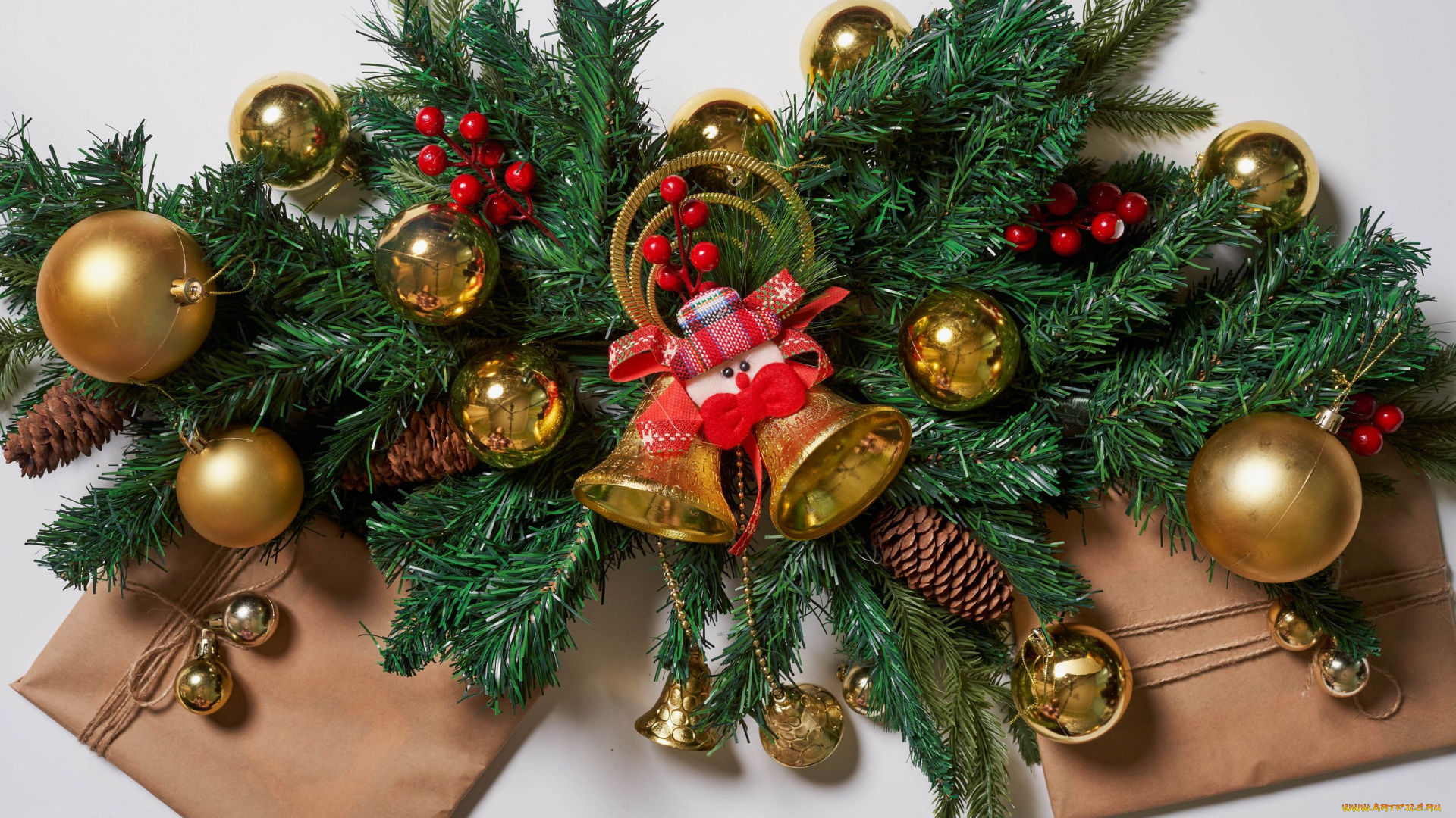 праздничные, -, разное, , новый, год, ветки, шишки, колокольчики, шарики