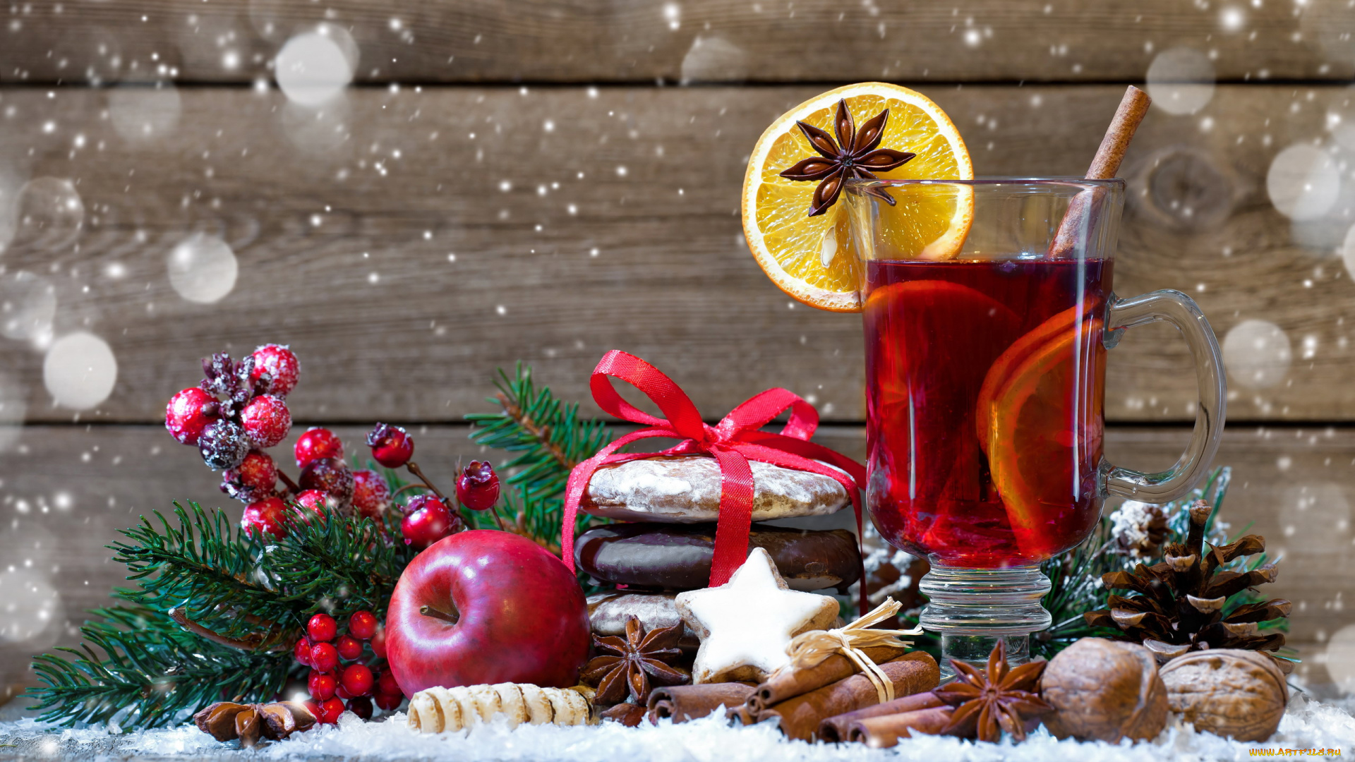 праздничные, угощения, пряники, орехи, глинтвейн