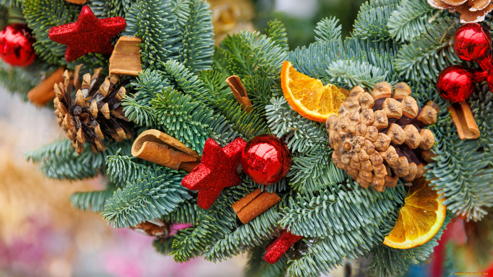 праздничные, ёлки, шарики, шишки, звездочки