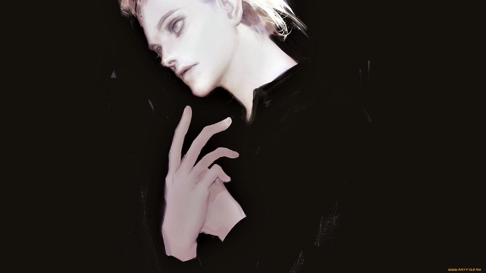 рисованное, люди, парень, блондин