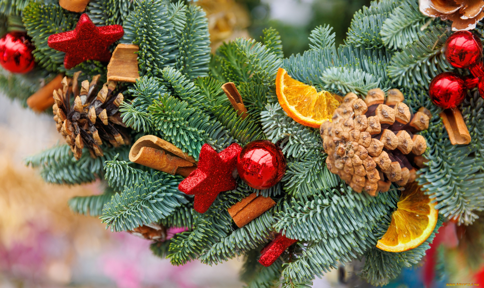 праздничные, ёлки, шарики, шишки, звездочки