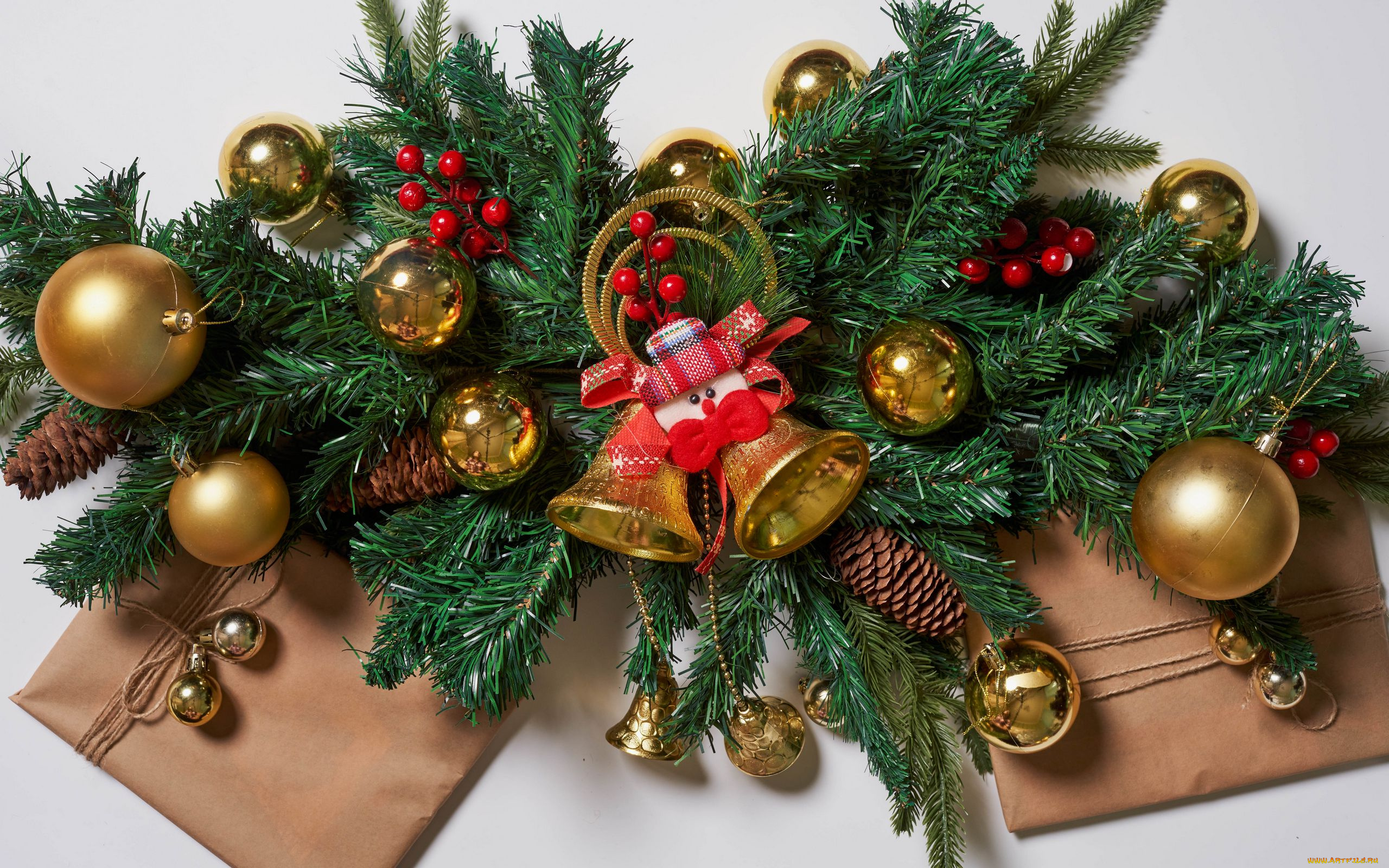 праздничные, -, разное, , новый, год, ветки, шишки, колокольчики, шарики