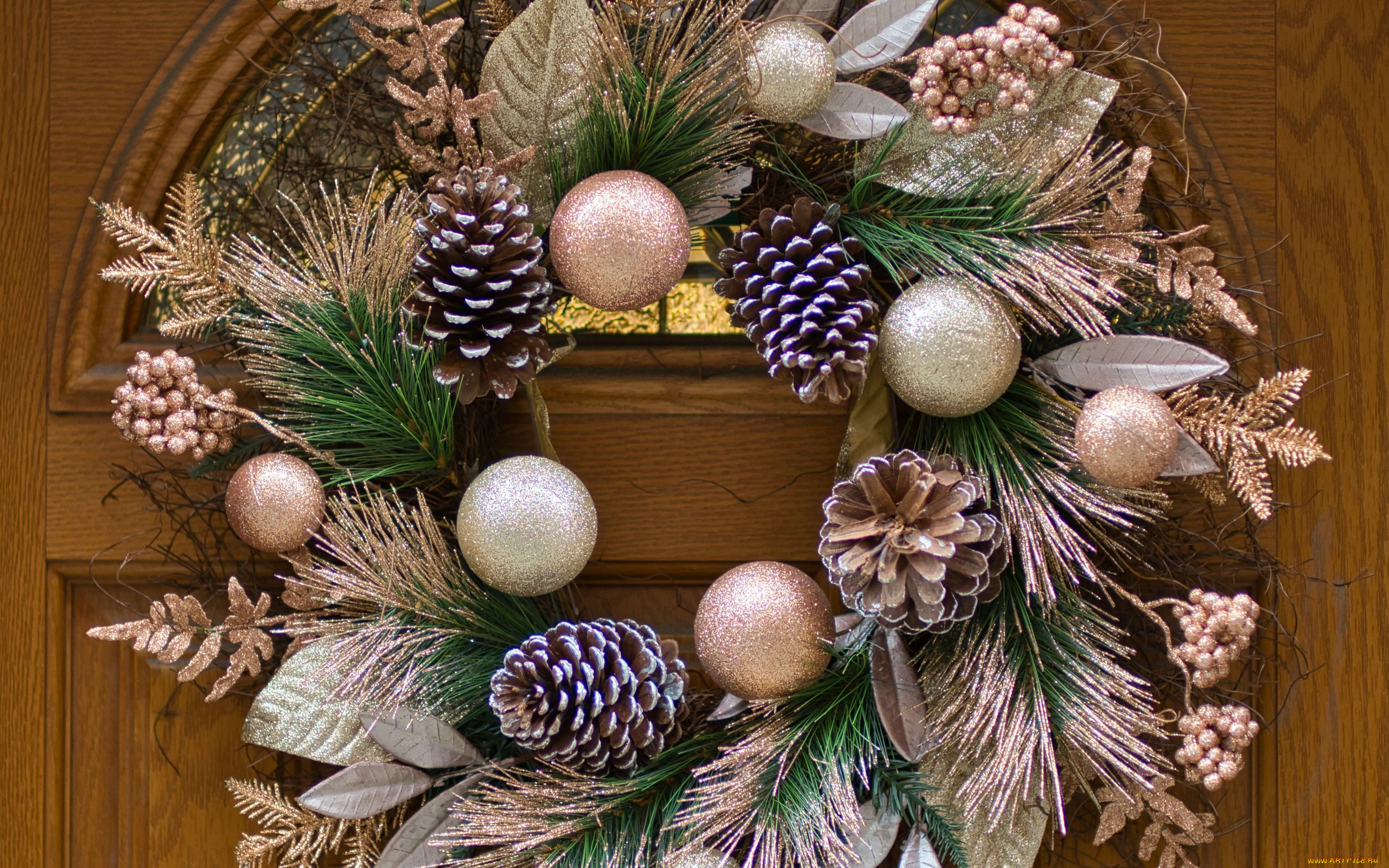 праздничные, украшения, рождественский, венок