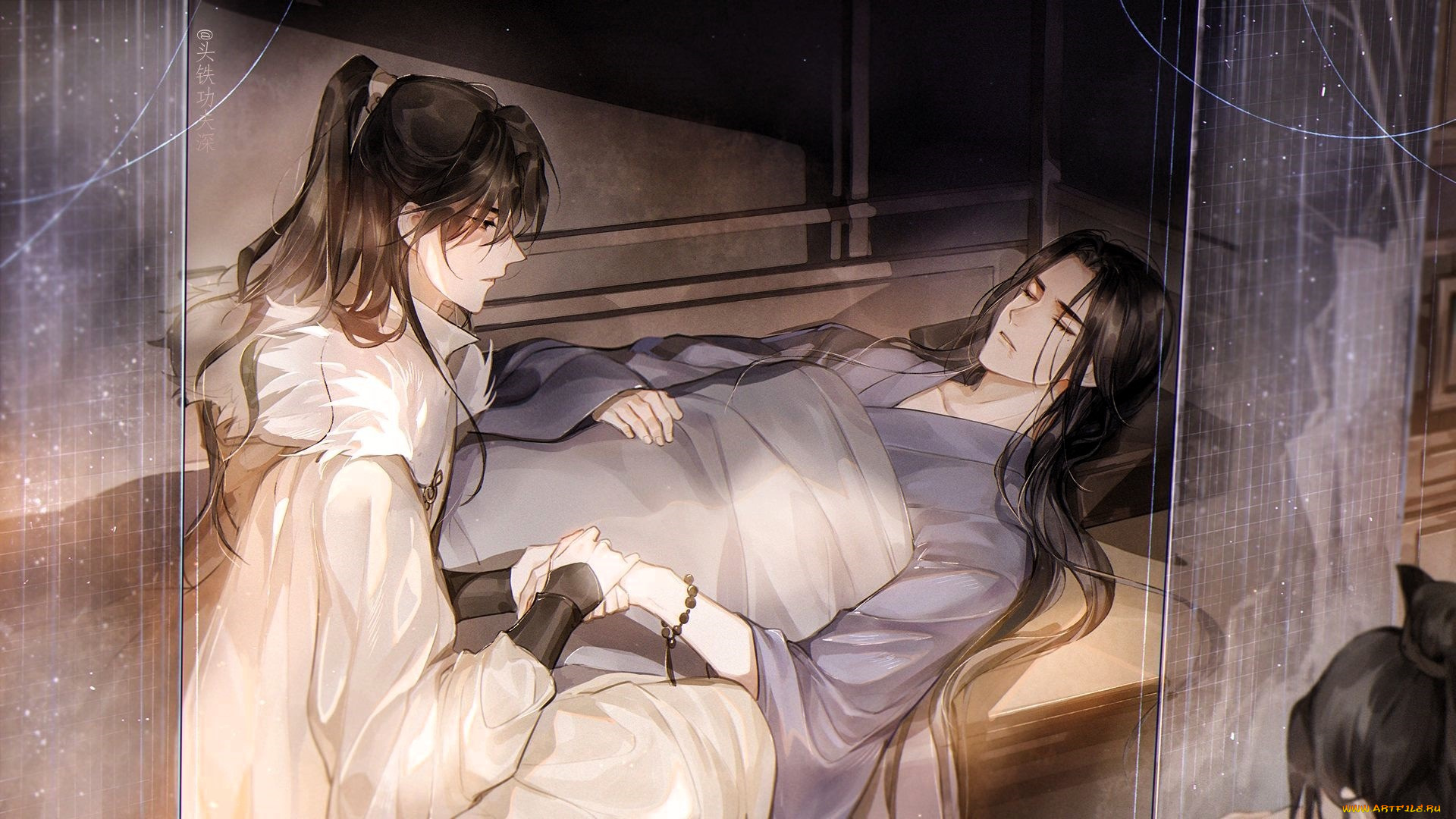 аниме, sha, po, lang, персонажи, постель