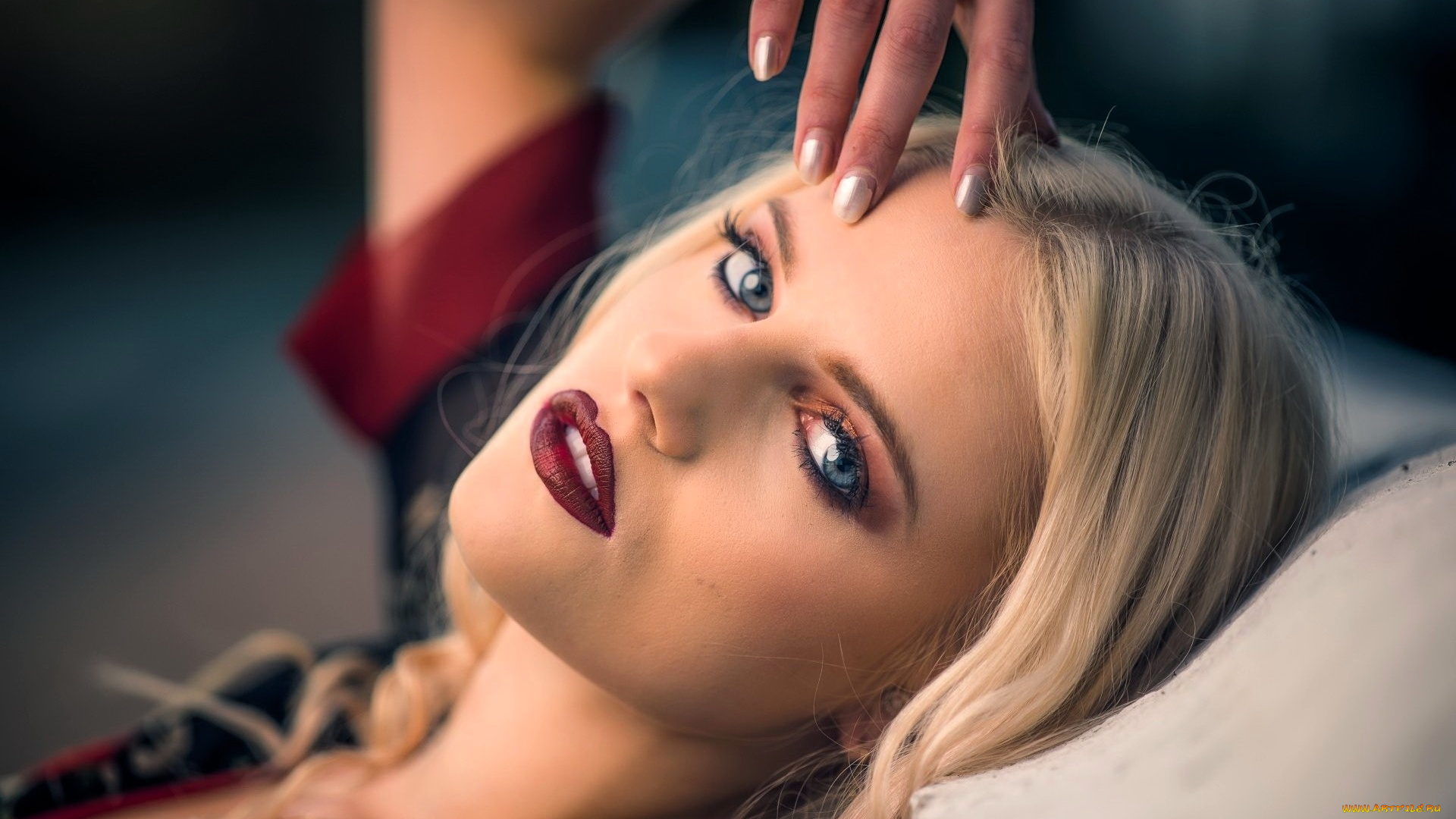 девушки, -, лица, , портреты, блондинка, лицо