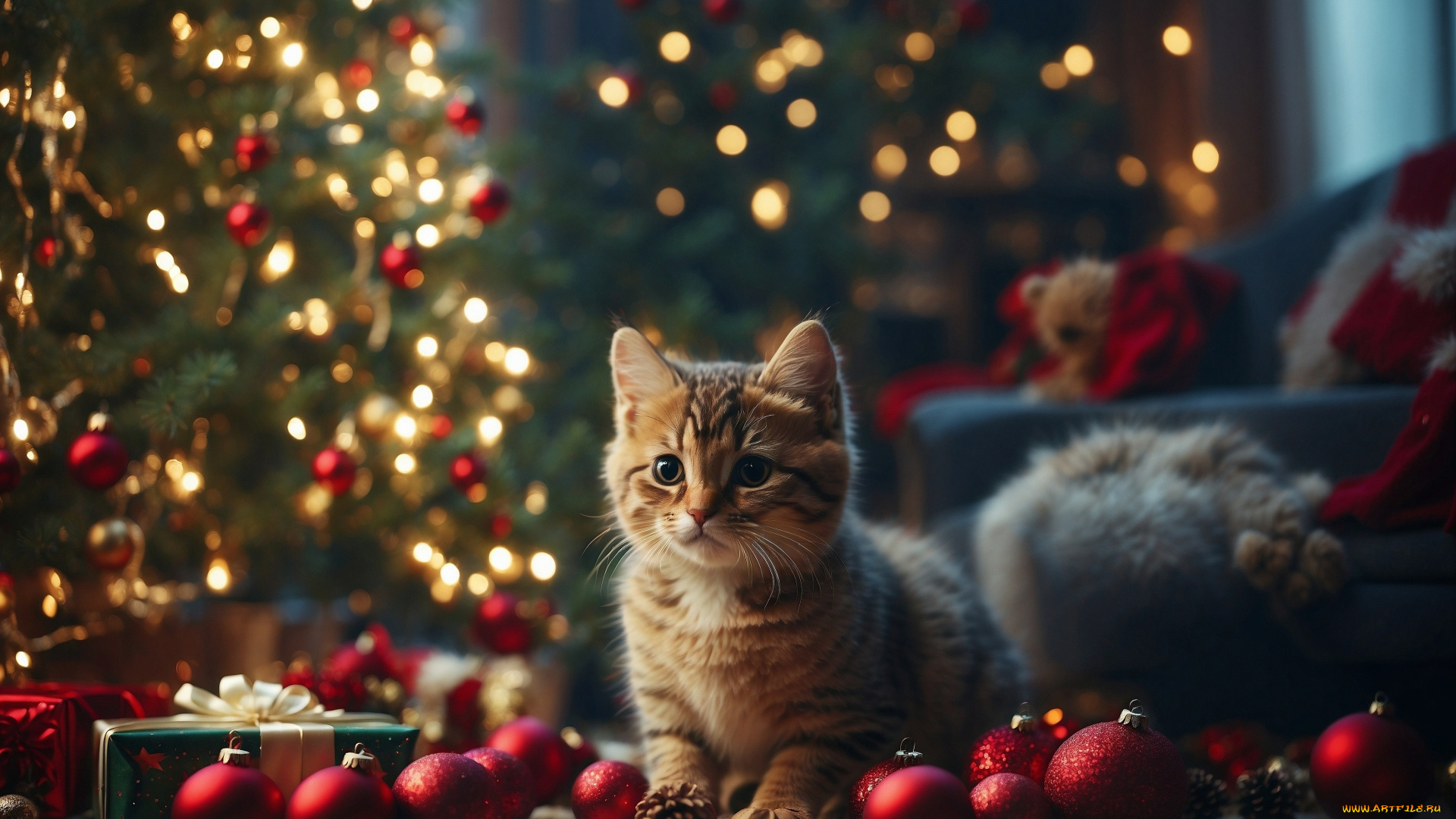 праздничные, -, разное, , новый, год, кот, кошка