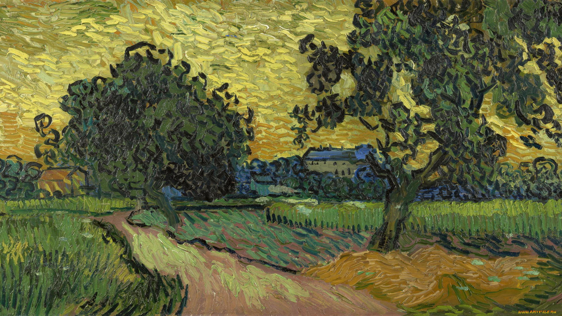 рисованное, vincent, van, gogh, винсент, ван, гог, картина, маслом, живопись, пейзаж, классическое, искусство