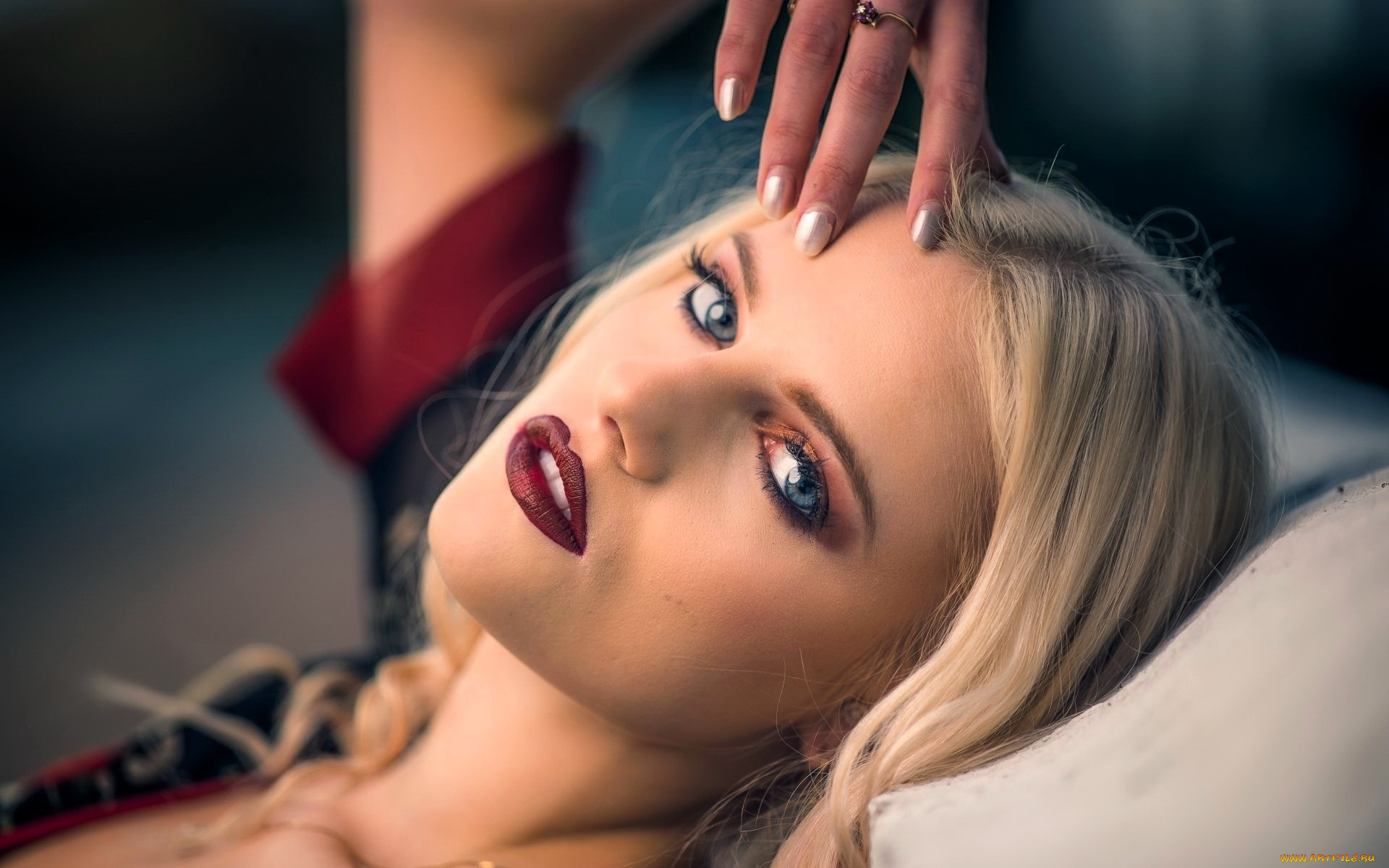 девушки, -, лица, , портреты, блондинка, лицо