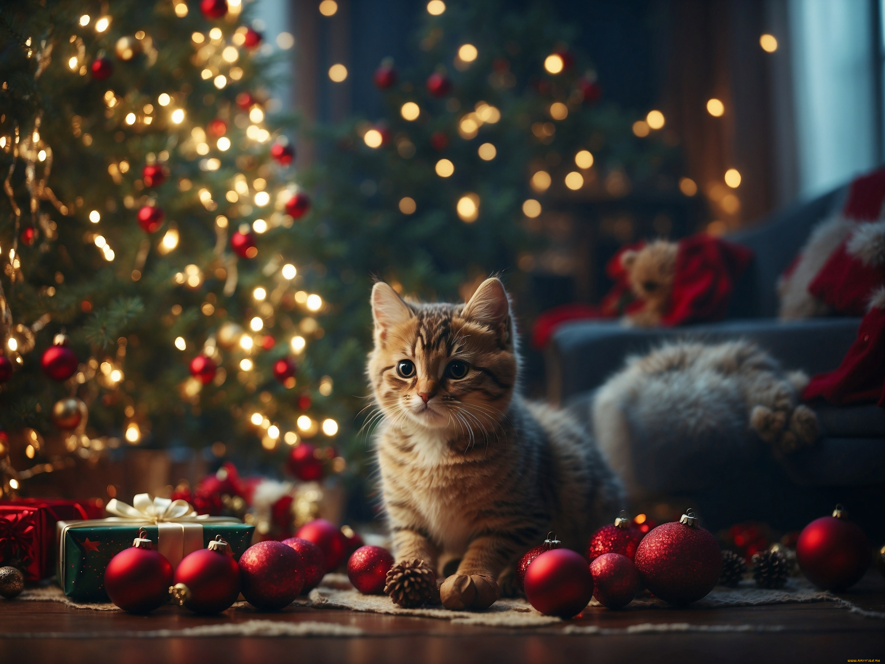 праздничные, -, разное, , новый, год, кот, кошка