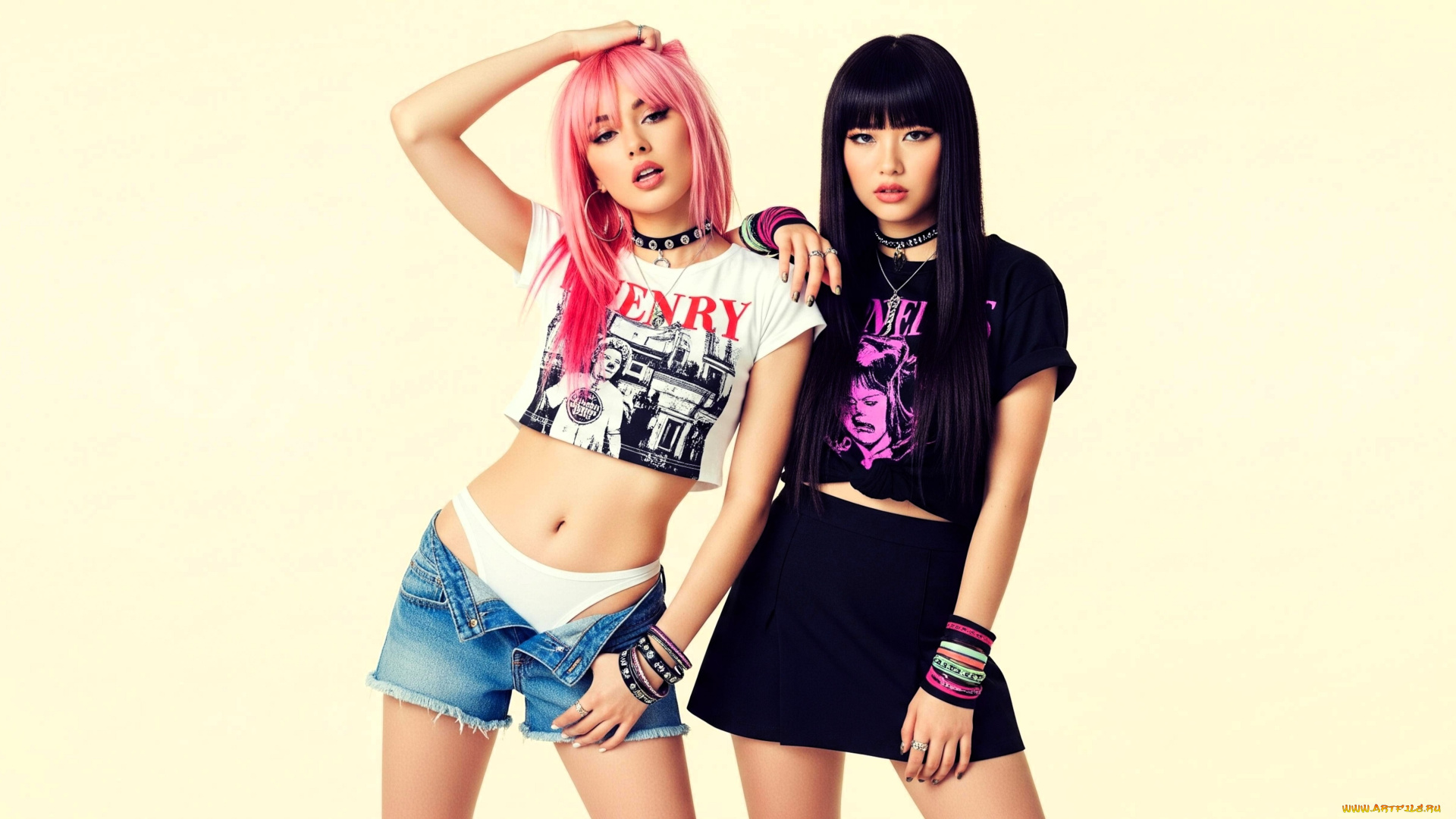 3д, графика, люди, , people, девушки, подруги, топы, шорты, юбка, белье