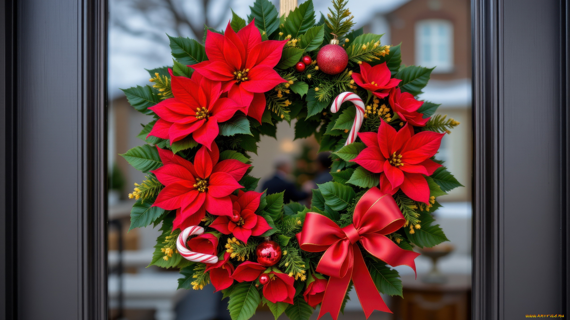 автор, wp, stl, 3д, графика, праздники, , holidays, рождественский, венок, бант