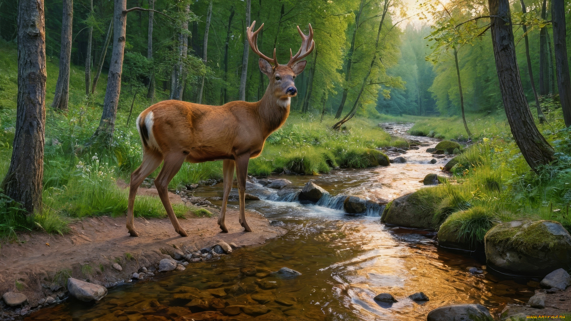 разное, компьютерный, дизайн, олень