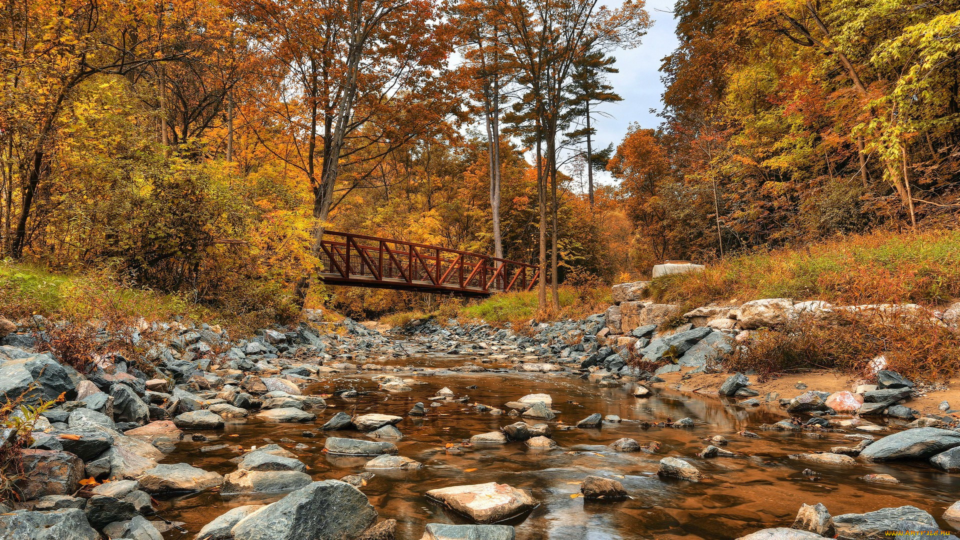 wilket, creek, park, toronto, ontario, города, -, мосты, wilket, creek, park