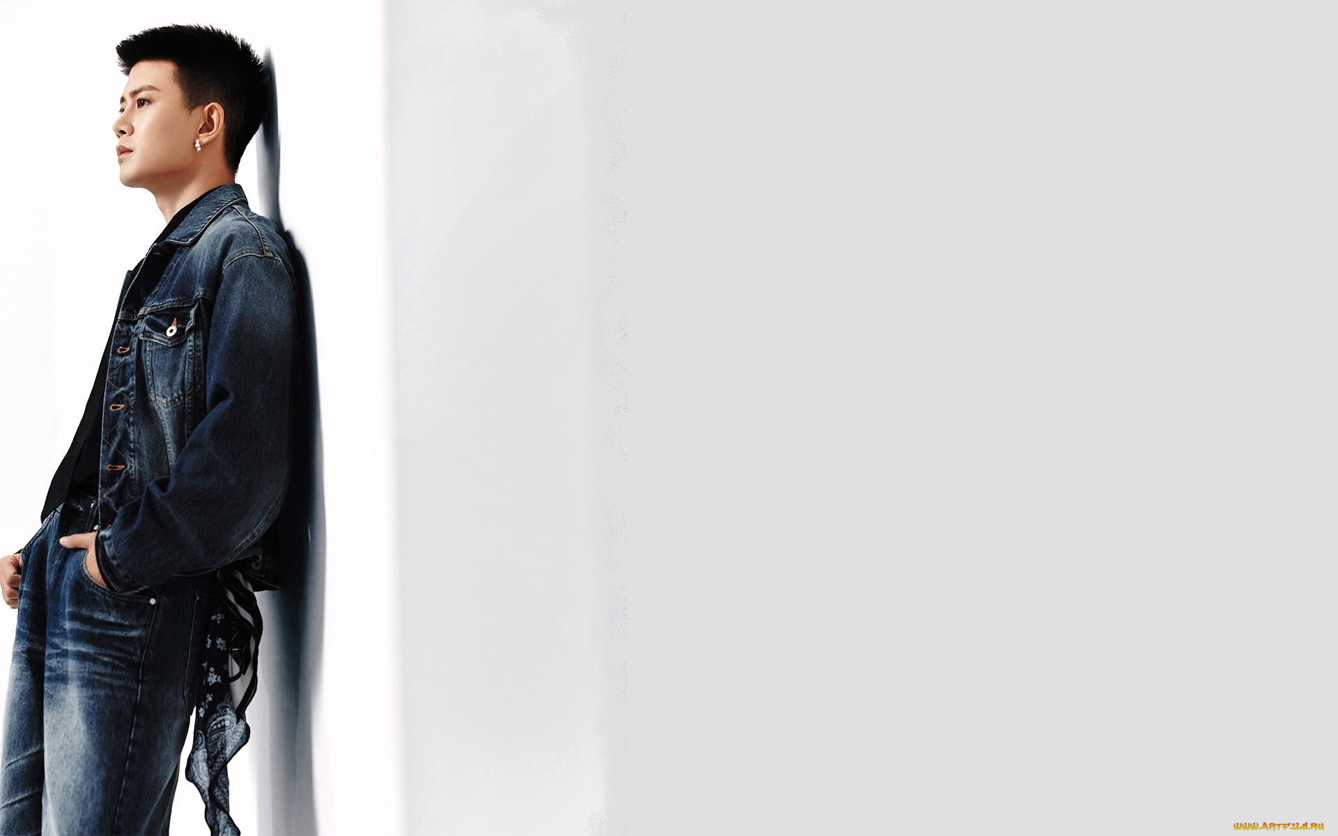 ren, jia, lun, мужчины, -unsort, парень, пиджак, джинсы, стена