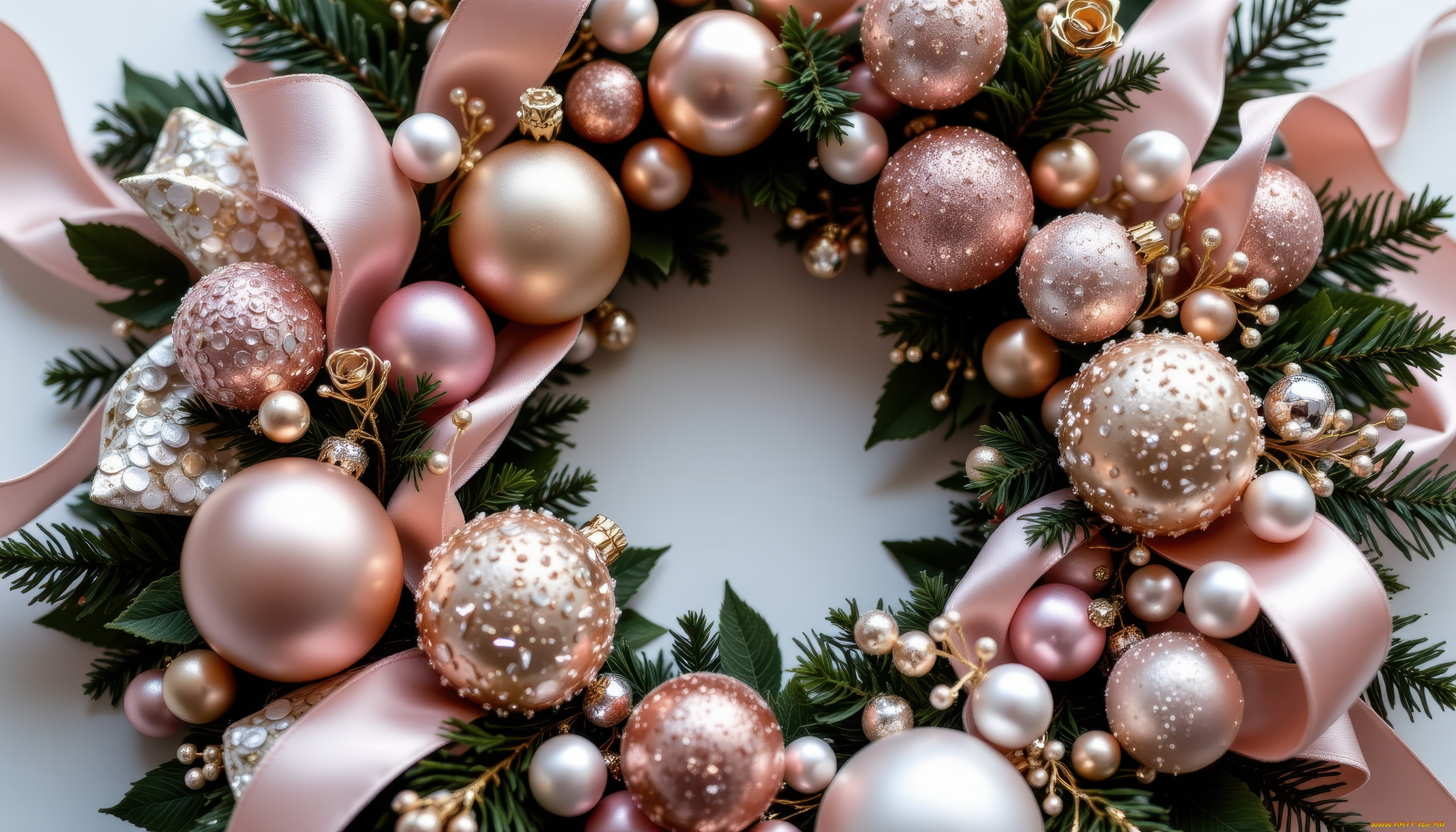 автор, wp, stl, 3д, графика, праздники, , holidays, рождественский, венок, ленты, шарики