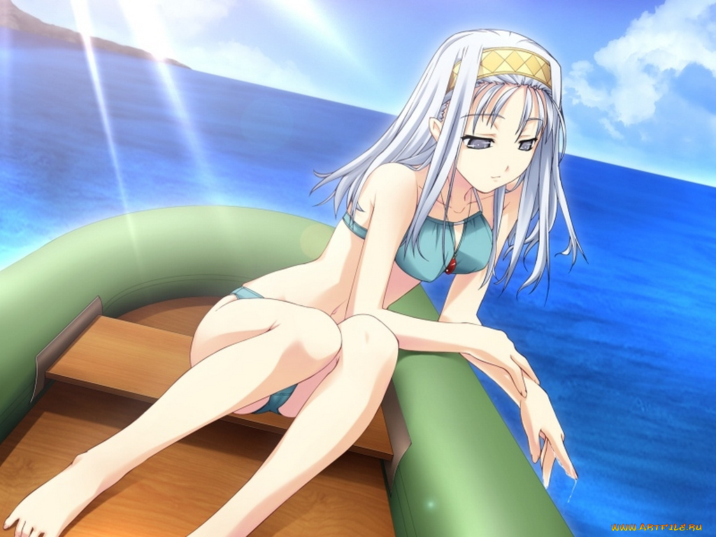 аниме, silvery, white