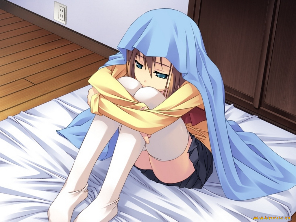 аниме, silvery, white