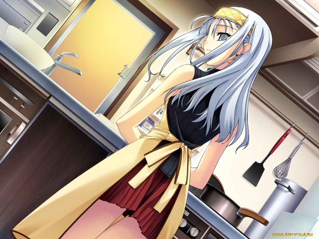 аниме, silvery, white