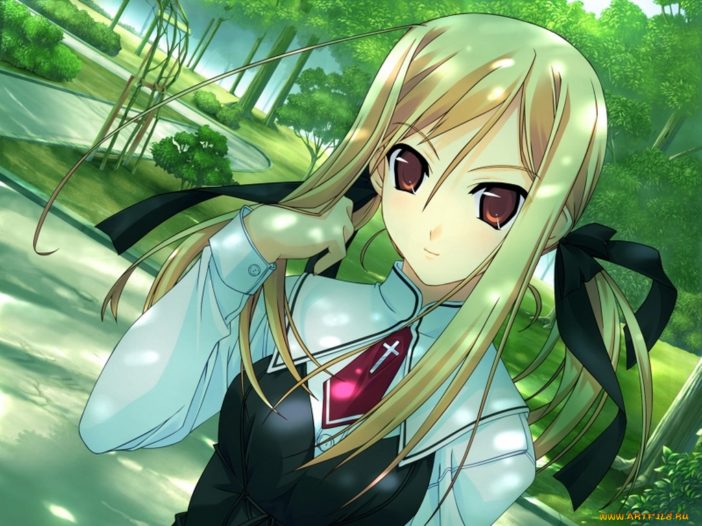 аниме, silvery, white