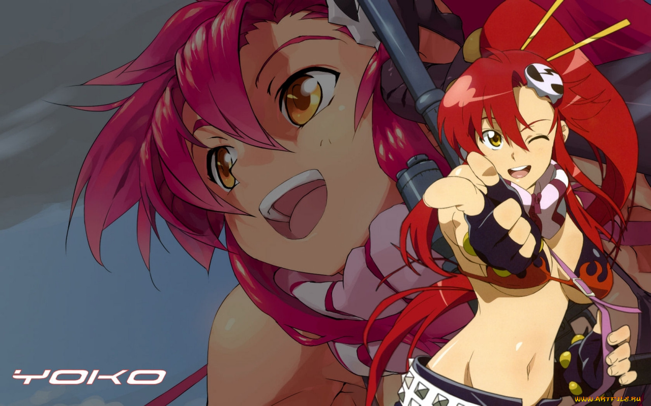 аниме, tengen, toppa, gurren, lagann, yoko, littner