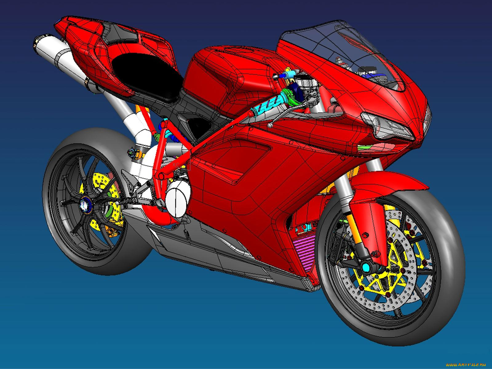 мотоциклы, рисованные