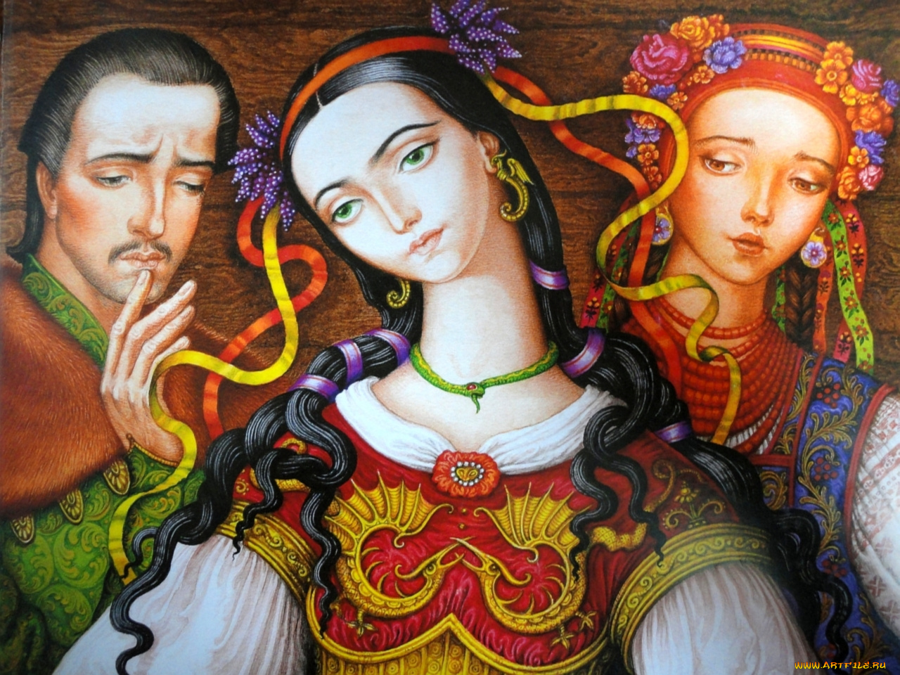 екатерина, штанко, иллюстрации, украинским, народным, сказкам, рисованные