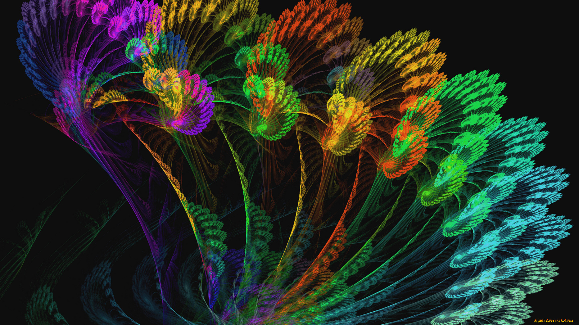 3д, графика, fractal, фракталы, фон, узор