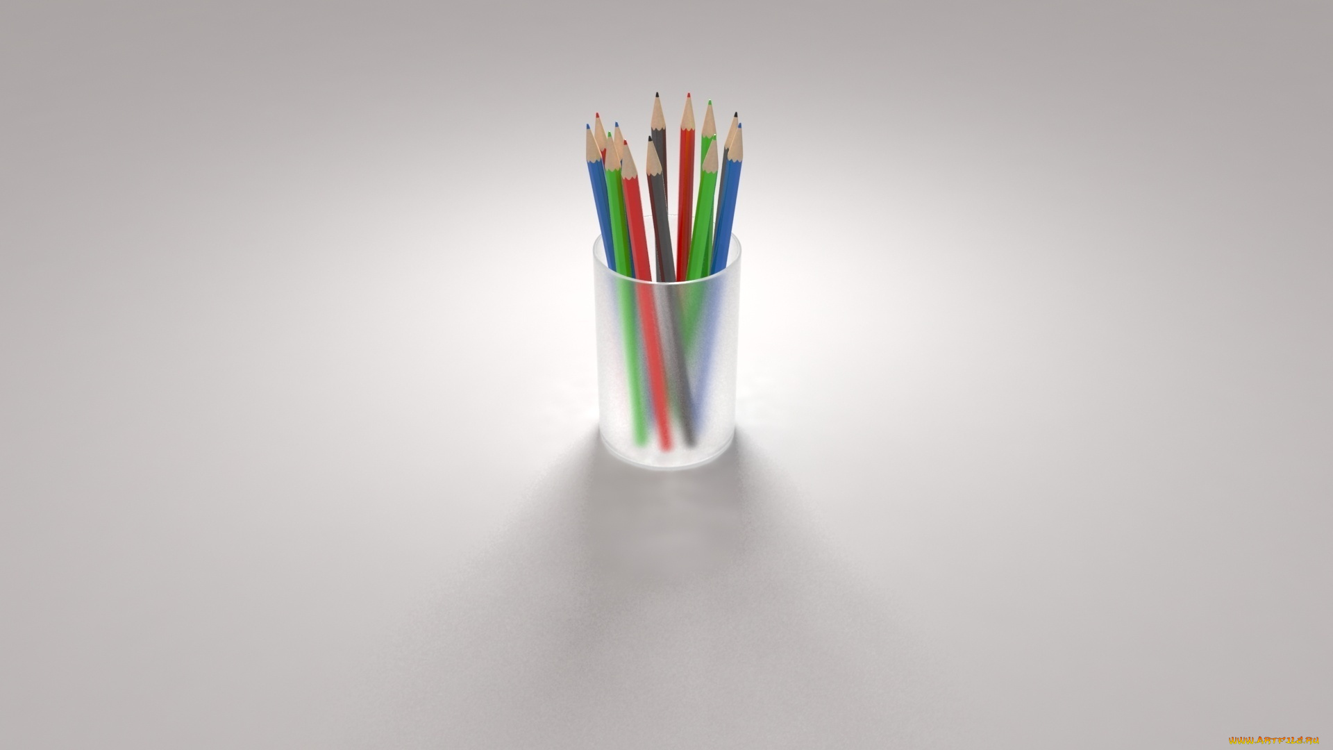 разное, канцелярия, книги, фон, стакан, с, карандашами, серый