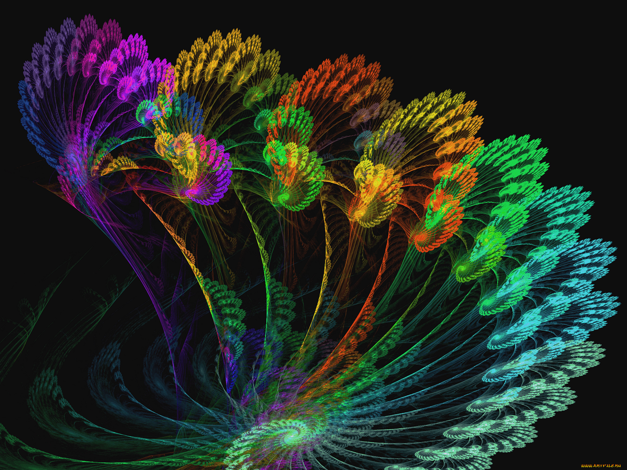 3д, графика, fractal, фракталы, фон, узор