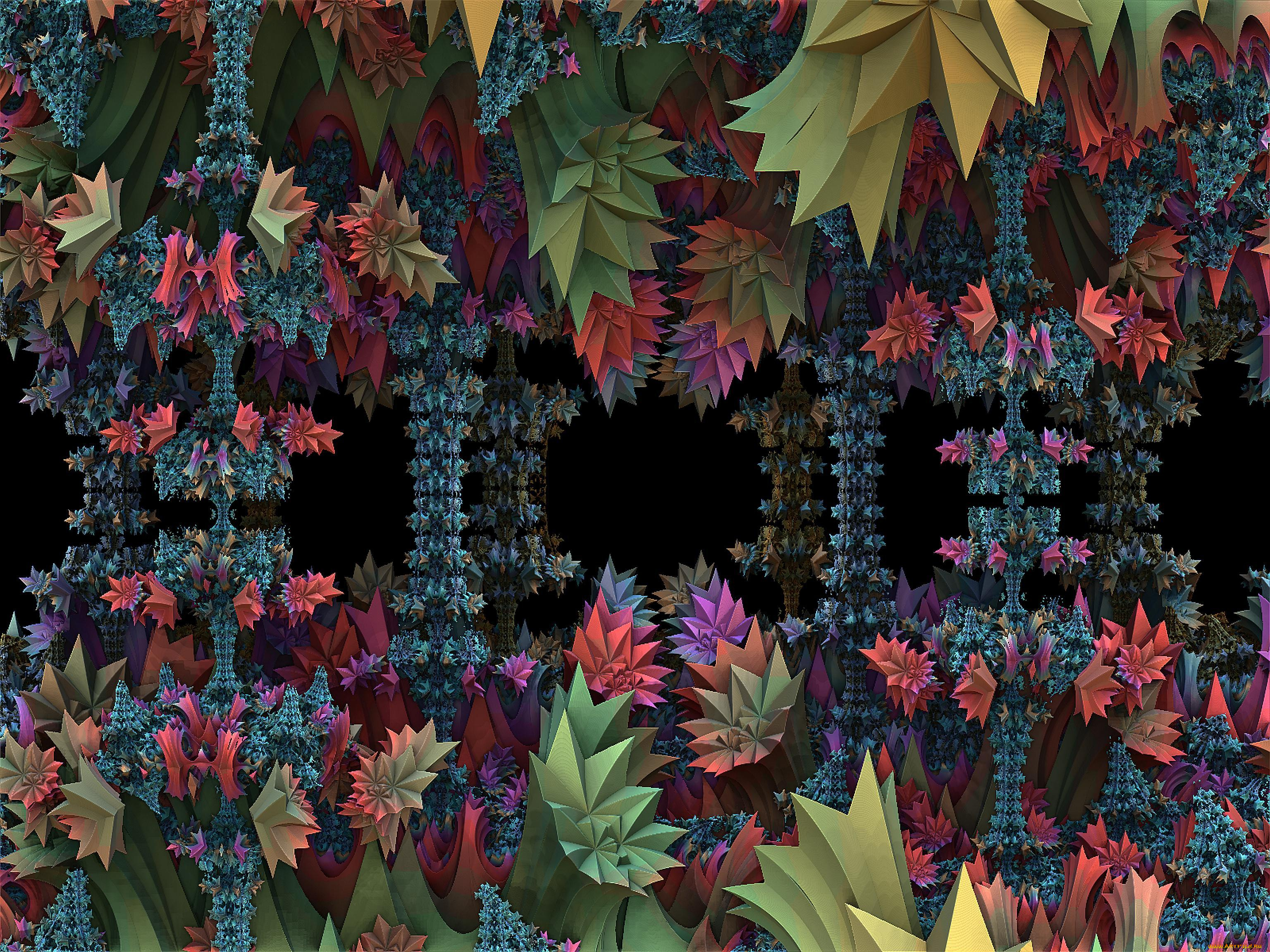 3д, графика, fractal, фракталы, фон, узор