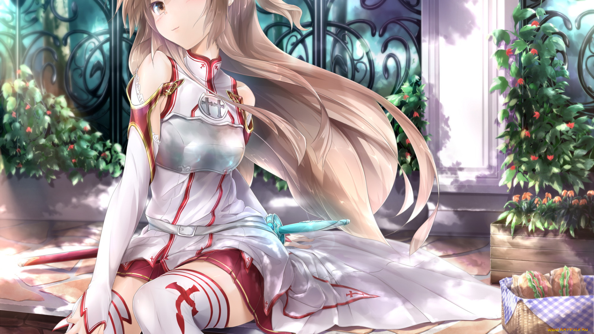 аниме, sword, art, online, yuuki, asuna