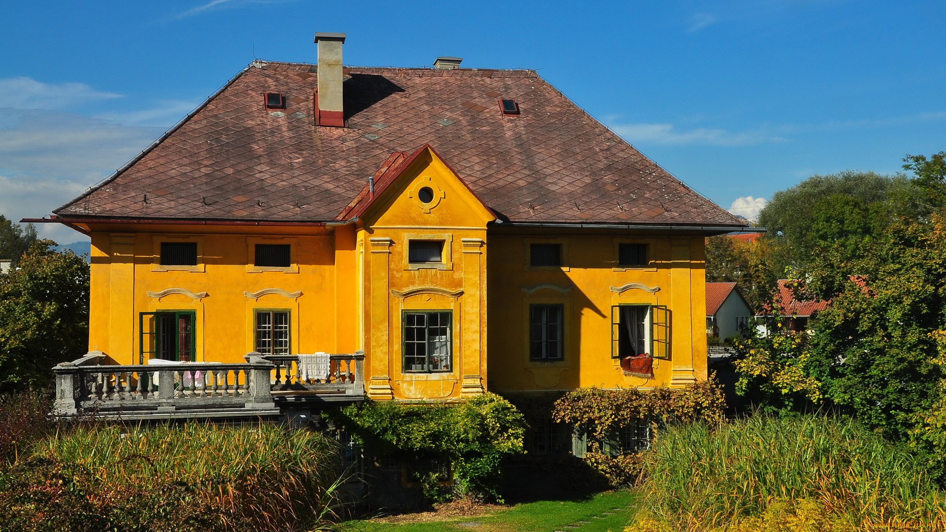 klagenfurt, austria, города, здания, дома, дом, сад