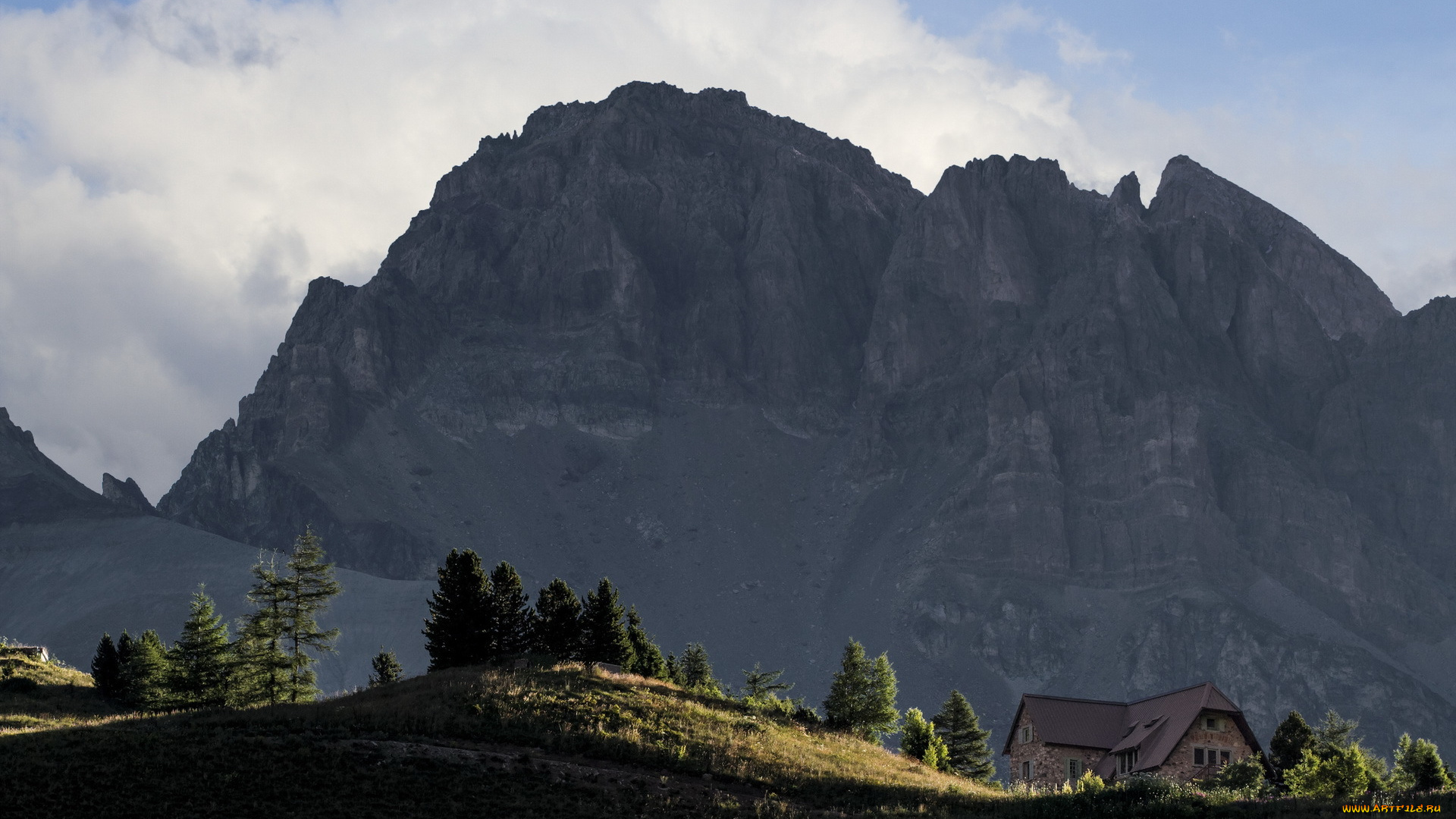 природа, горы, дом