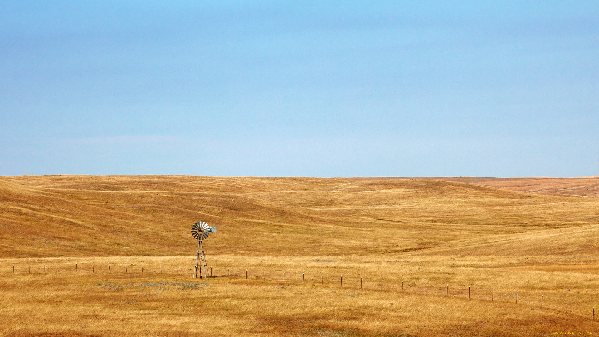 природа, поля, пейзаж, поле, ветряк