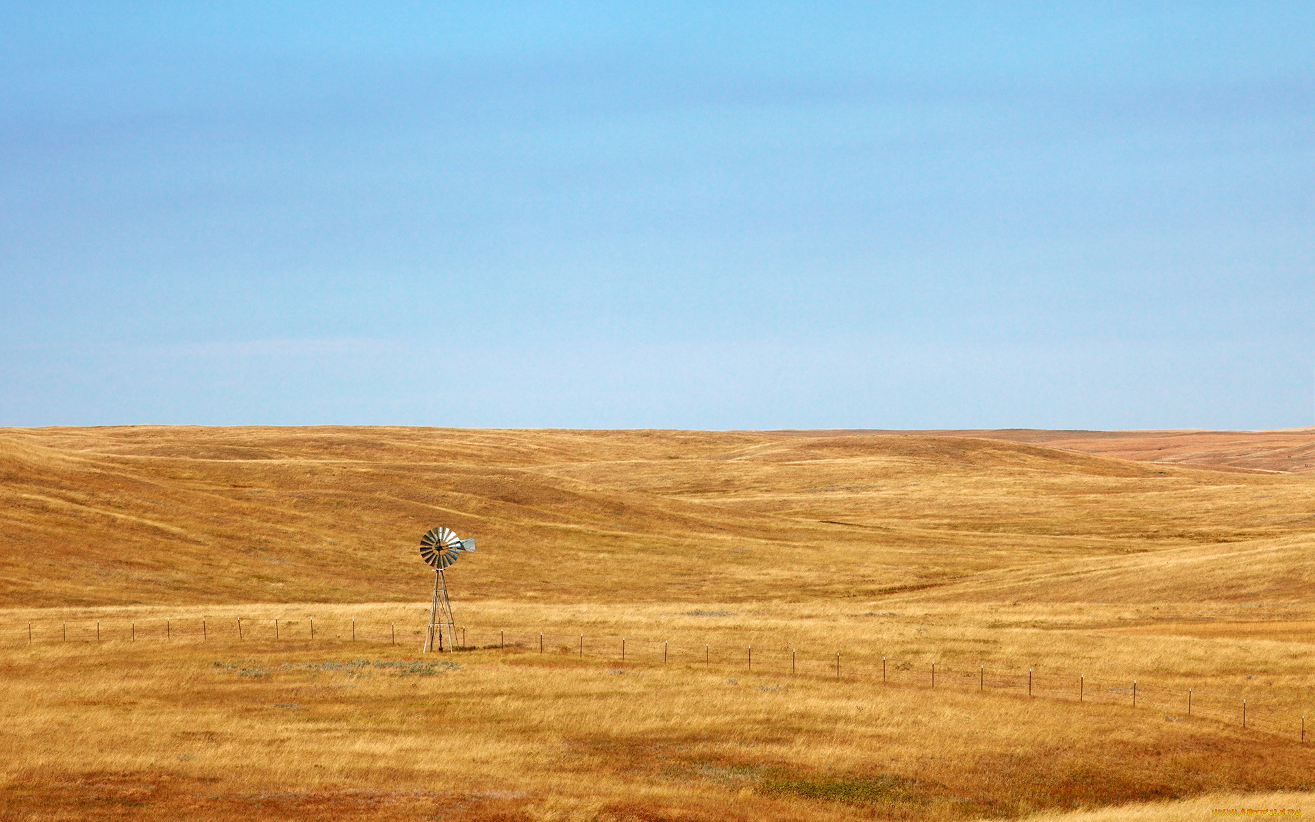 природа, поля, пейзаж, поле, ветряк