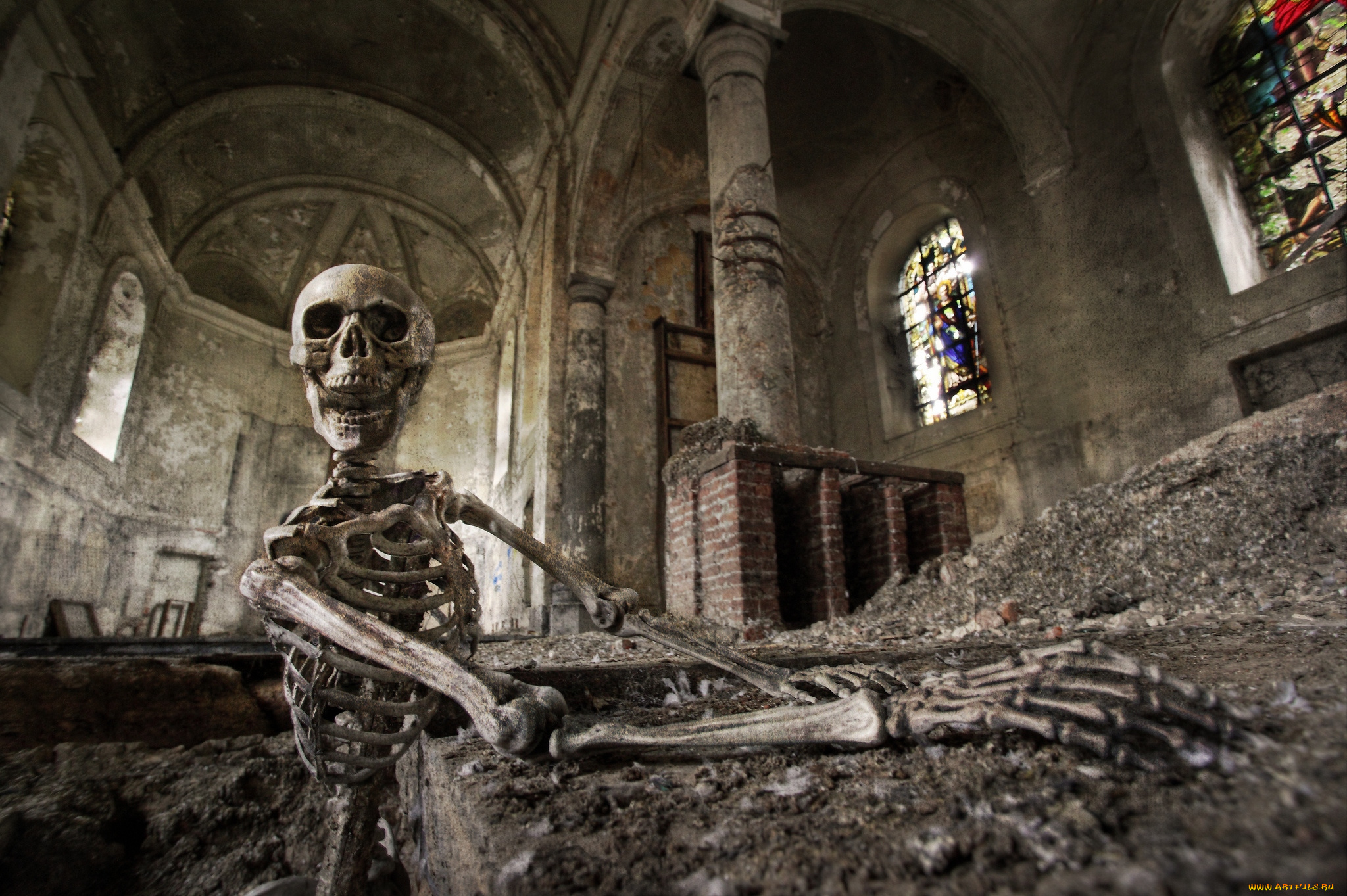 разное, кости, рентген, церковь, скелет