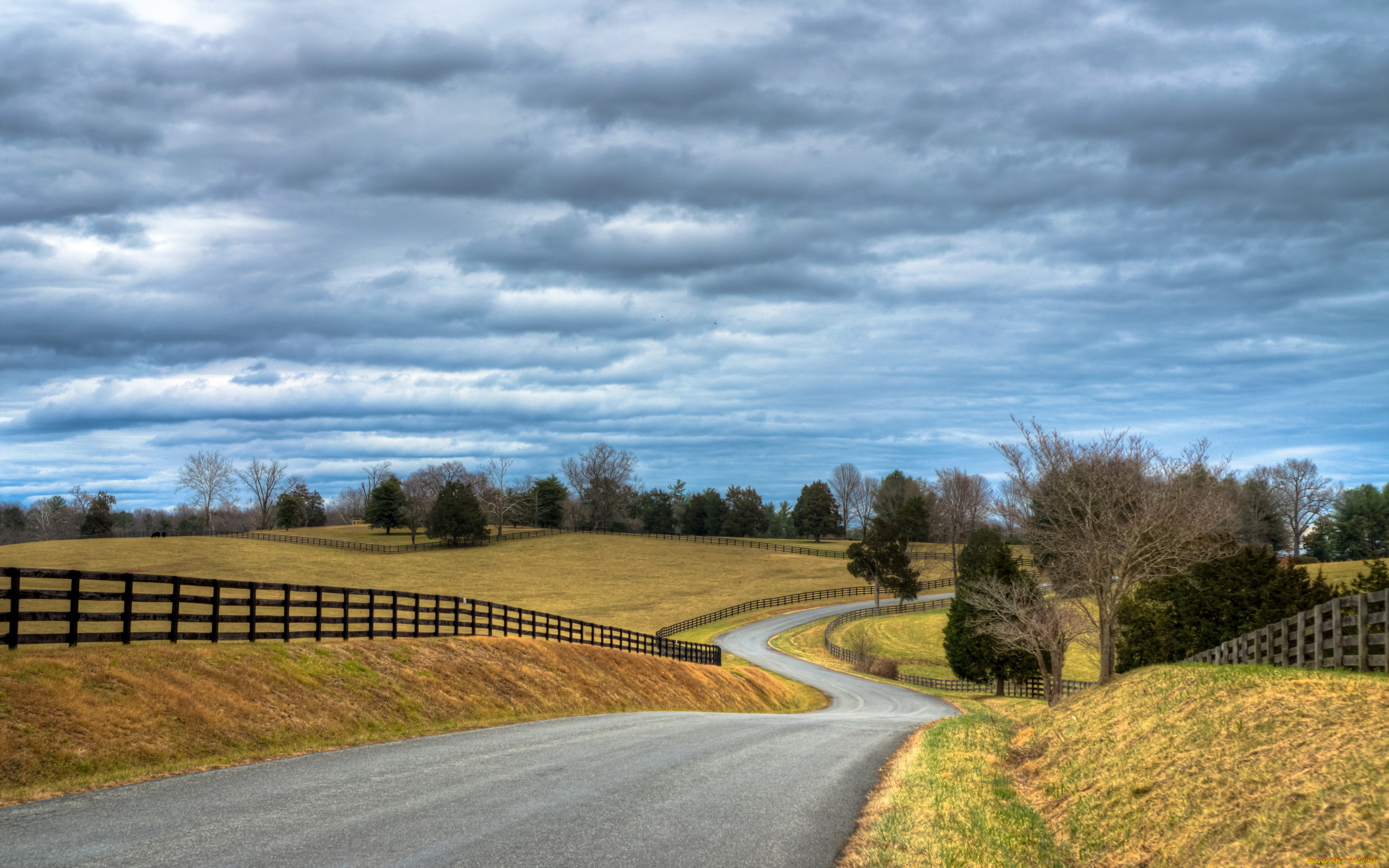 природа, дороги, дорога, забор