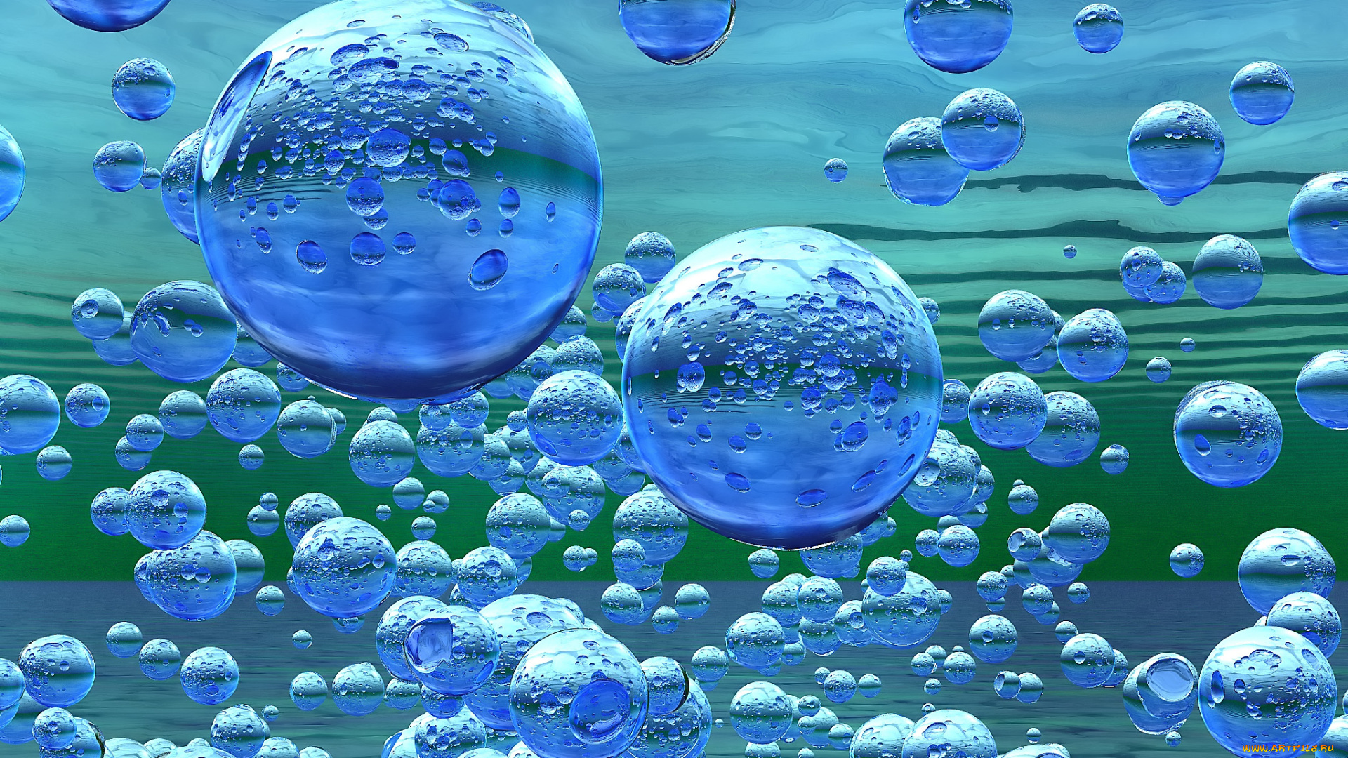 3д, графика, abstract, , абстракции, вода, пузыри