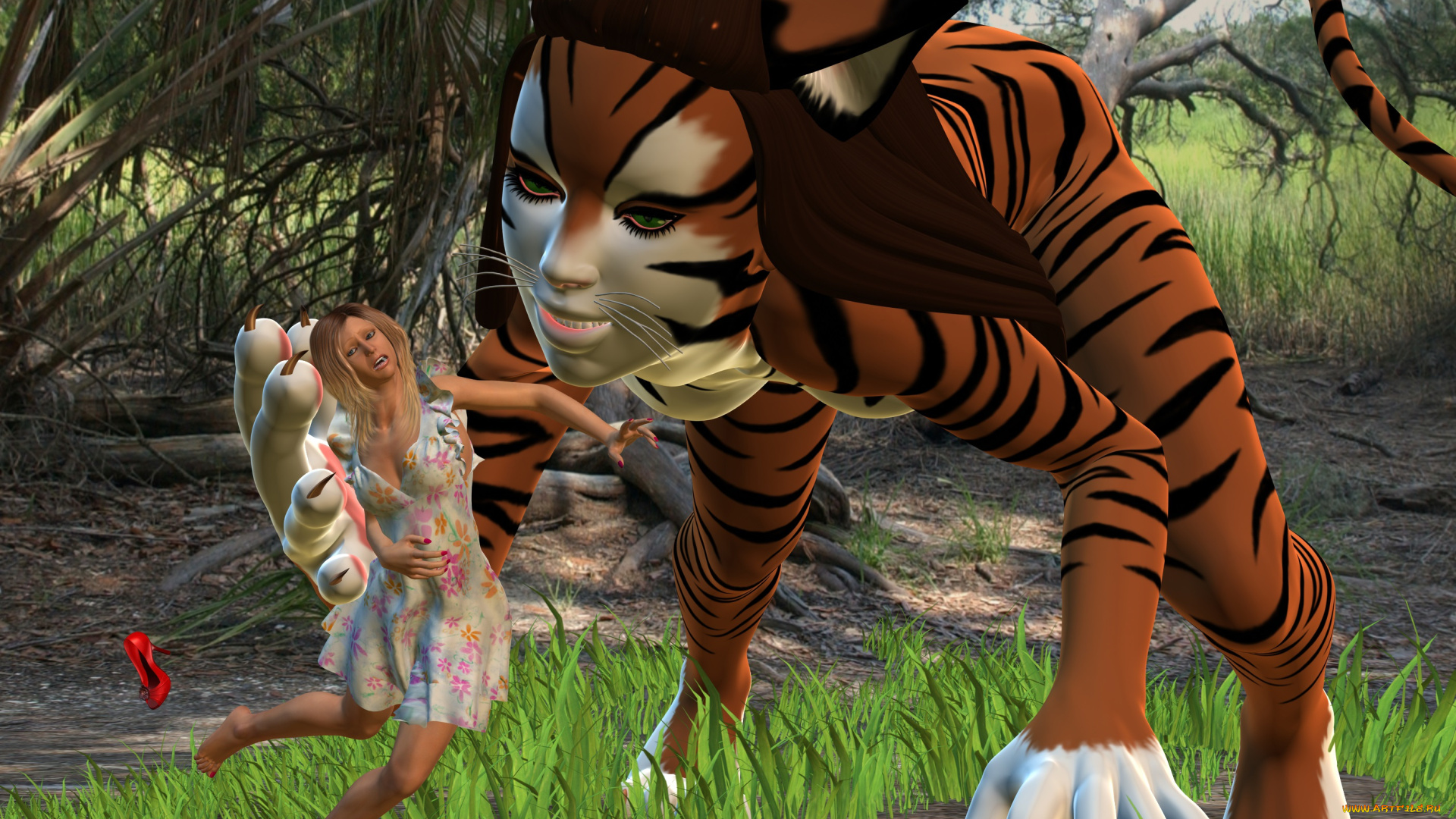 3д, графика, fantasy, , фантазия, девушка, существо