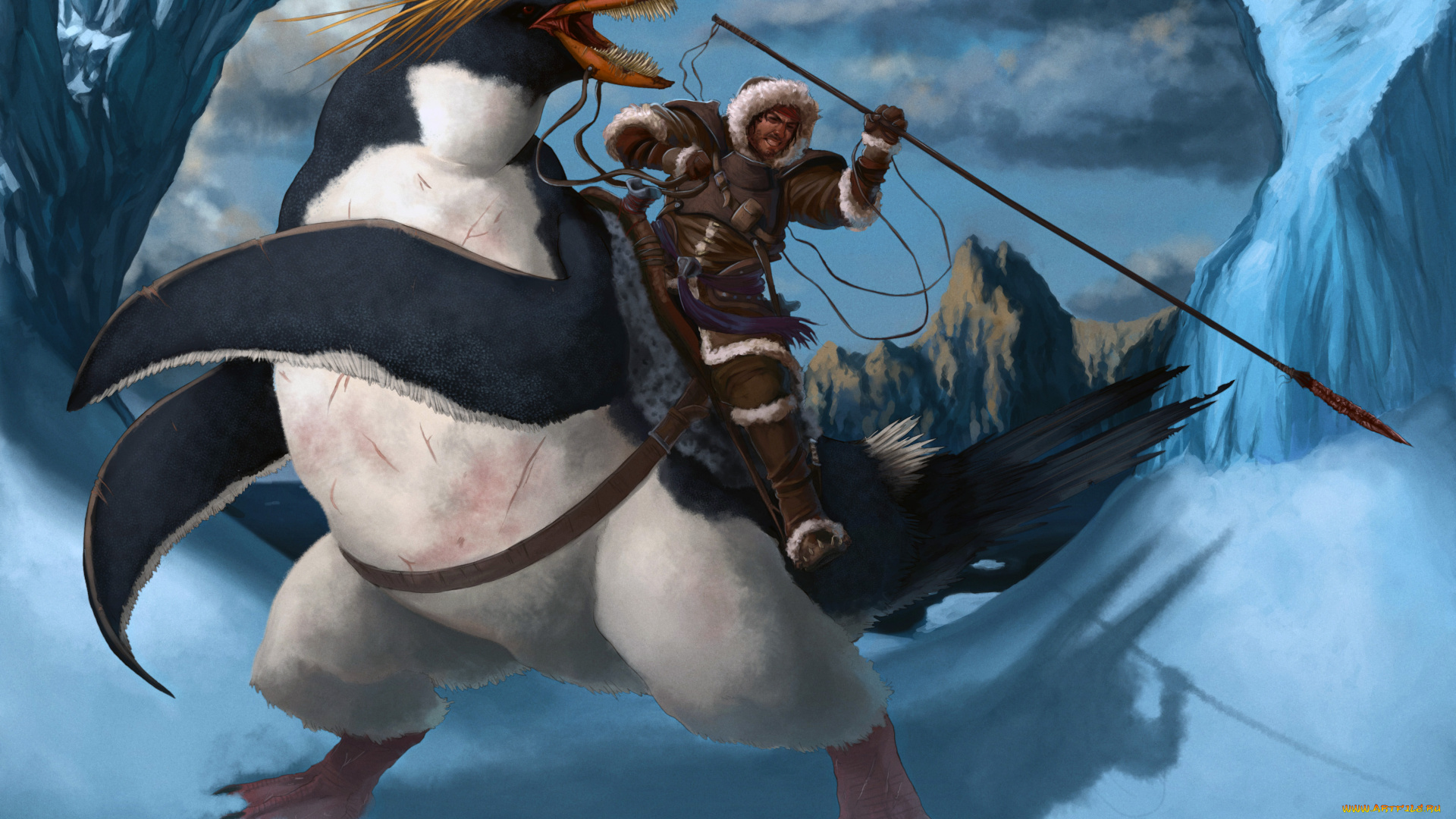 фэнтези, люди, пингвин