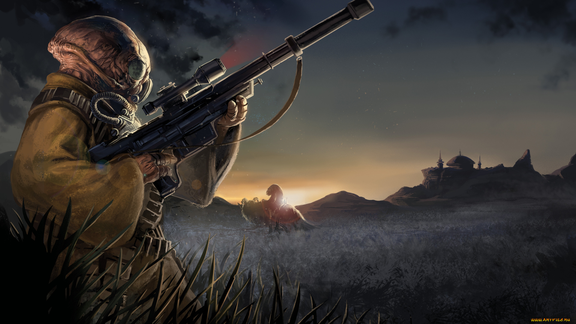 фэнтези, существа, винтовка