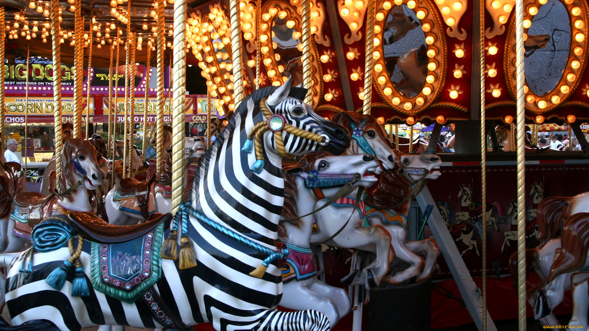 разное, карусели, , качели, , аттракционы, карусель, лошади, зебры, краски