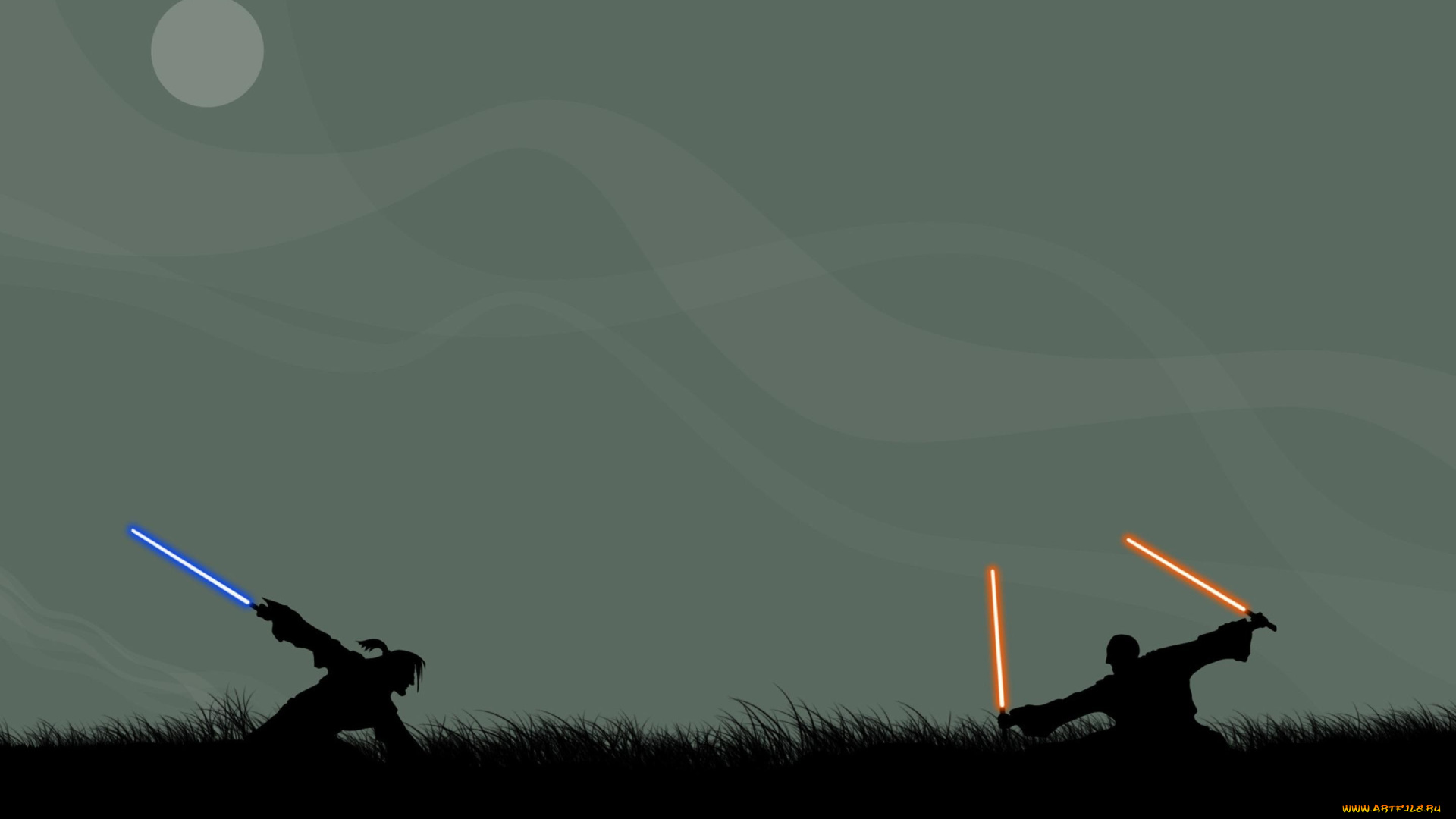 рисованные, минимализм, луна