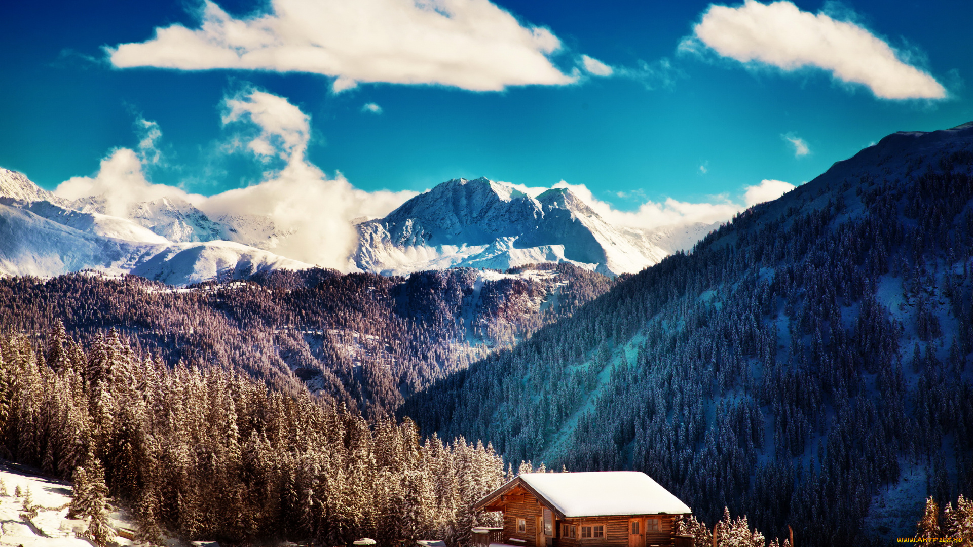 serfaus, австрия, природа, пейзажи, австрия, снег, дома, ели, лес, горы, serfaus, зима