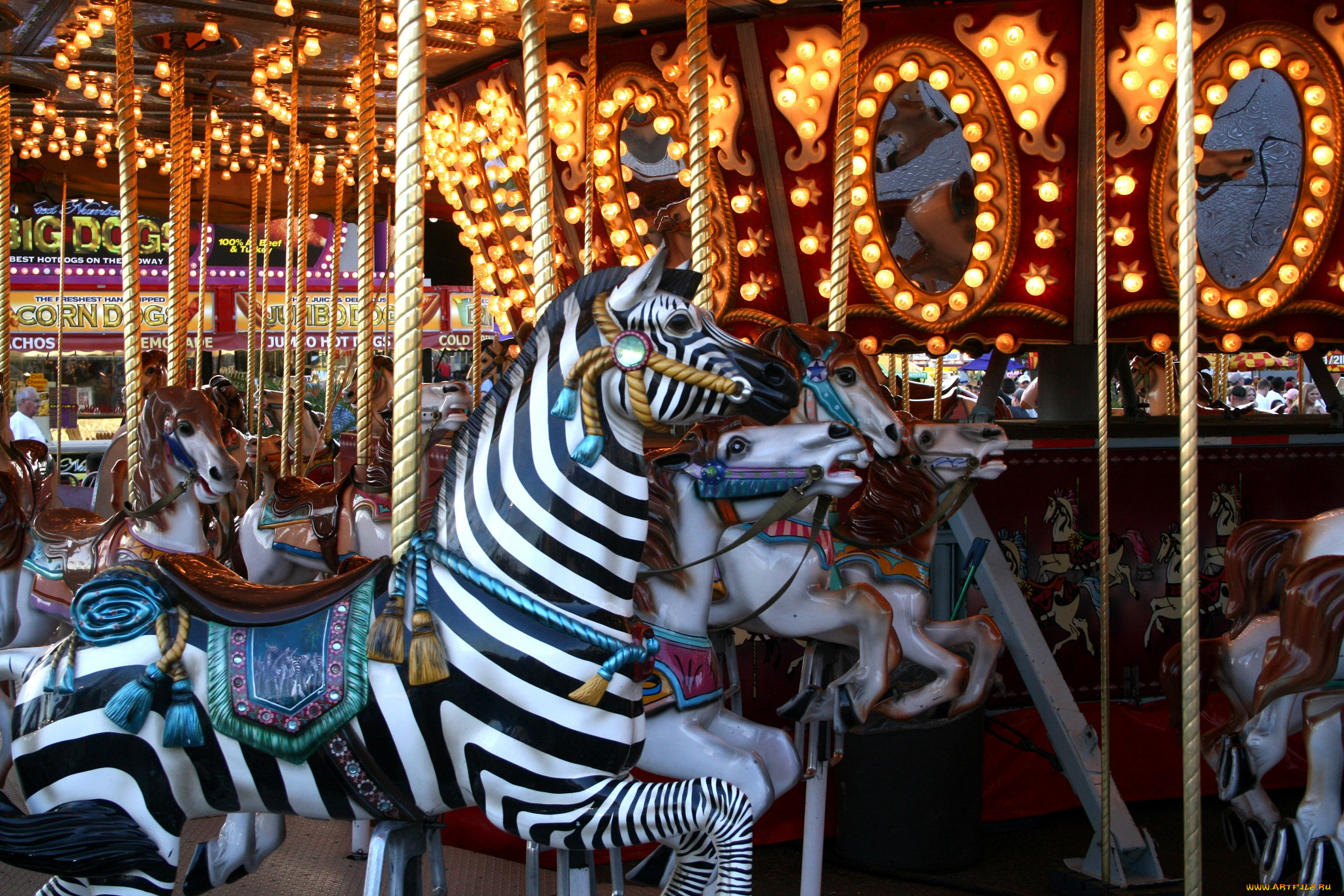 разное, карусели, , качели, , аттракционы, карусель, лошади, зебры, краски
