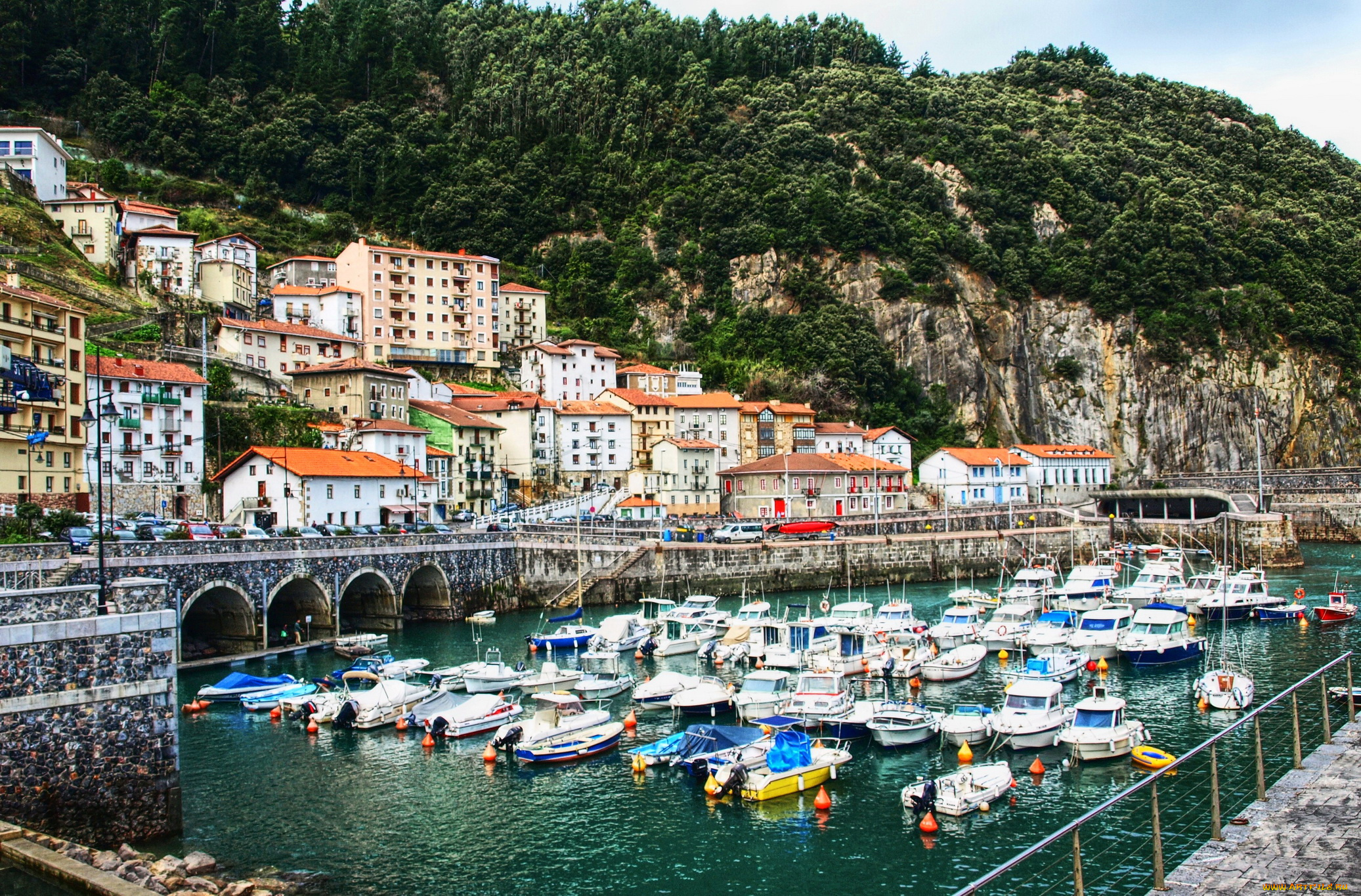 испания, бискайский, залив, elantxobe, корабли, порты, , , причалы, набережная, яхты, катера, залив, elantxobe, дома, испания