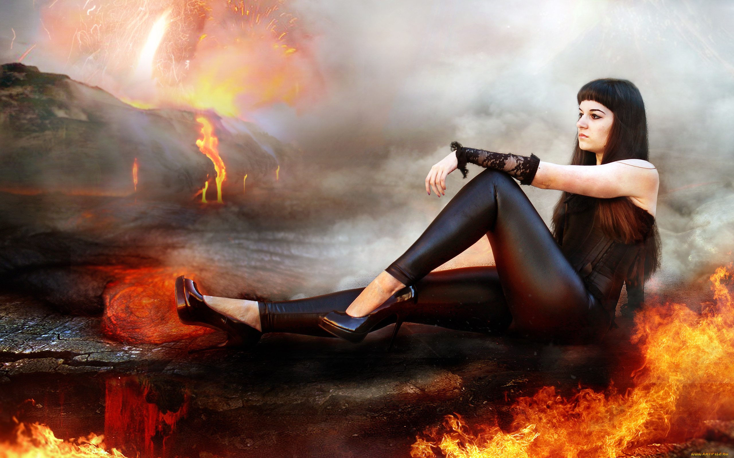 разное, компьютерный, дизайн, огонь