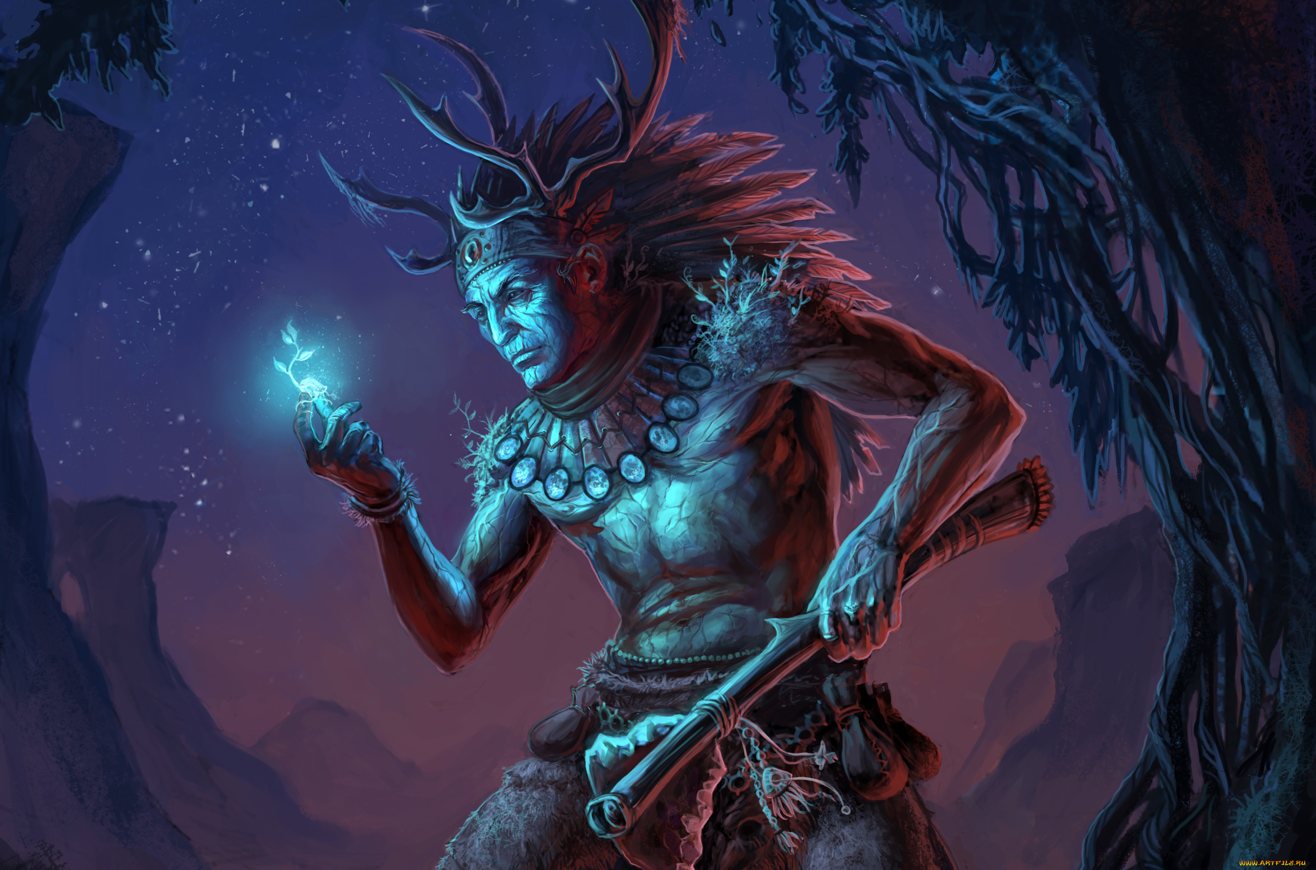 фэнтези, люди, рога